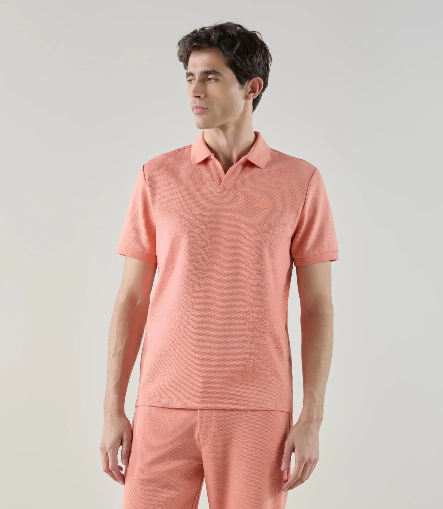 Polo col ouvert orange