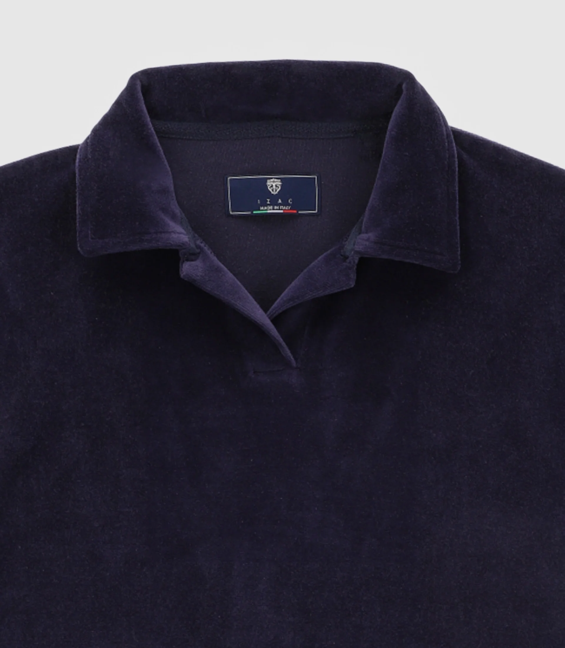 Polo en éponge col ouvert marine - Image 3