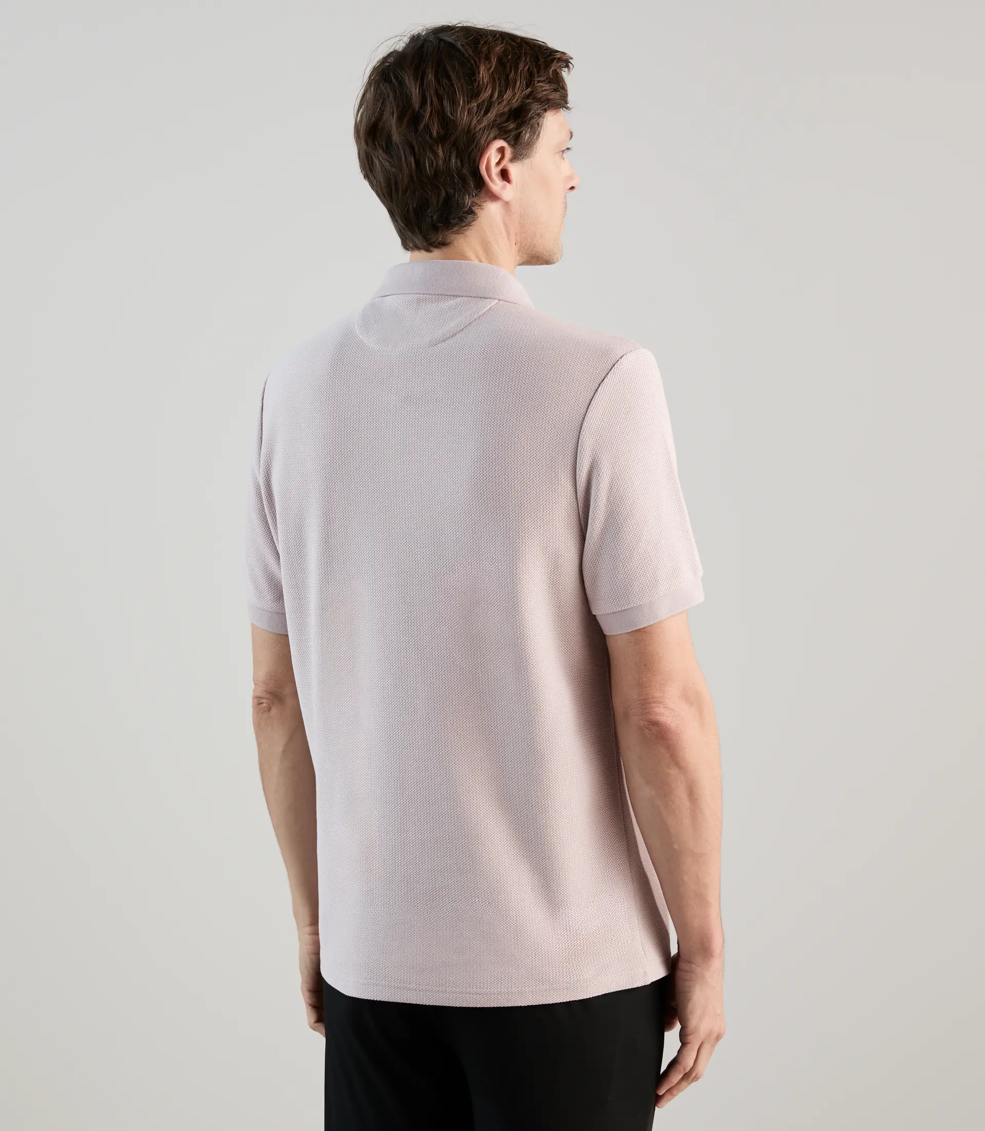 Polo col zip en jeu de points mauve gris - Image 3