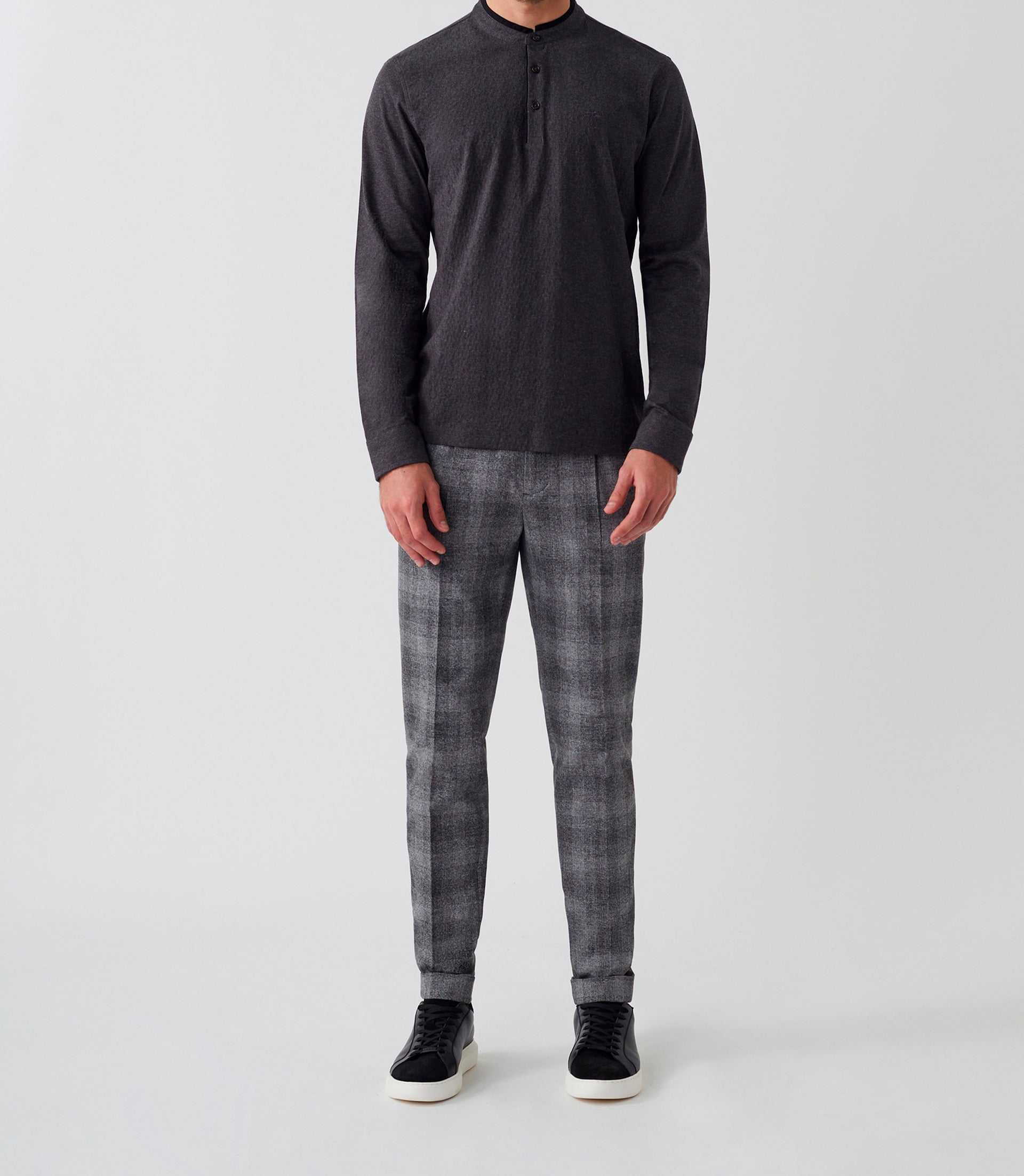 Polo manches longues anthracite "Darko"