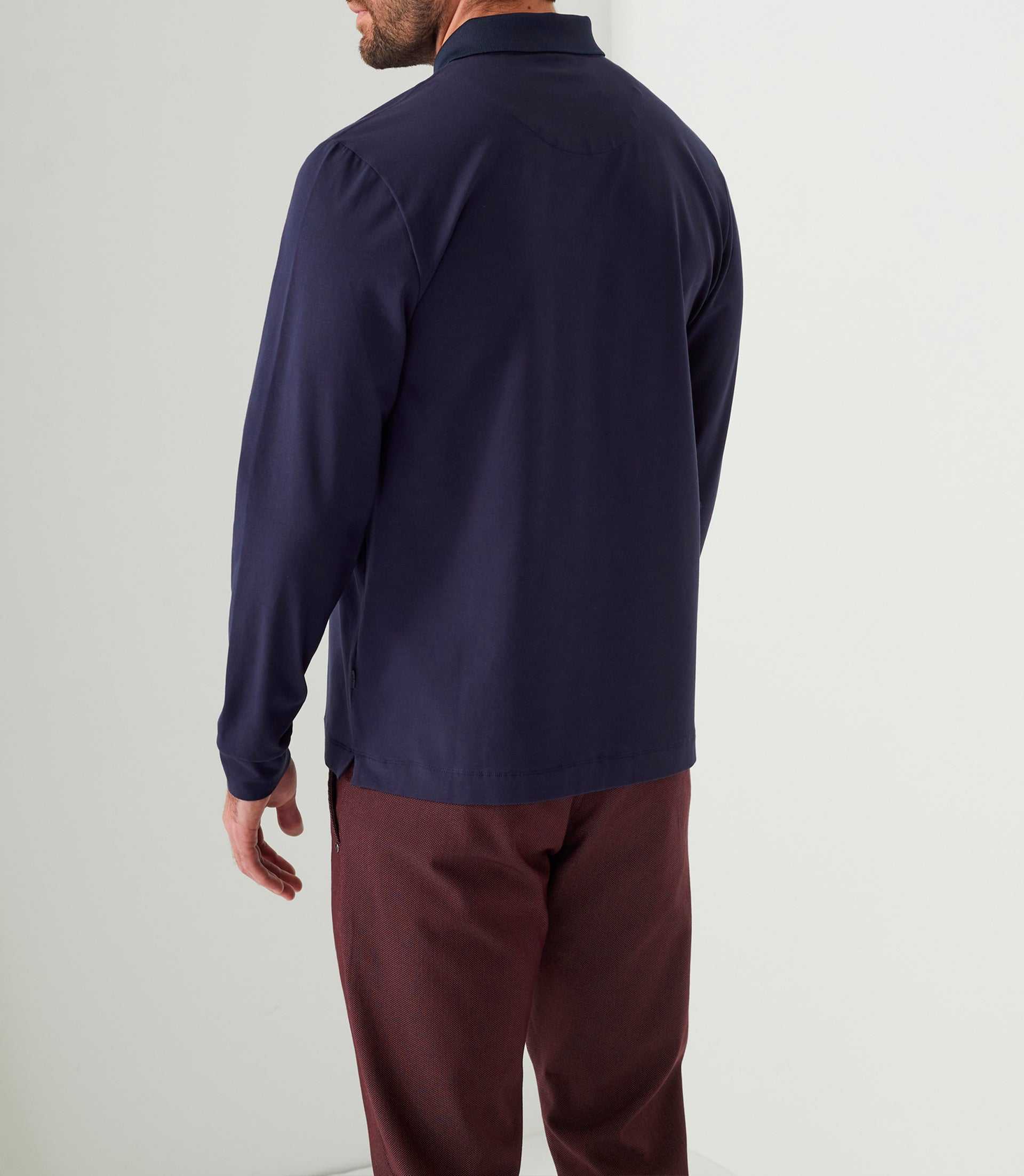 Polo manches longues marine "Dexter" - Image 4