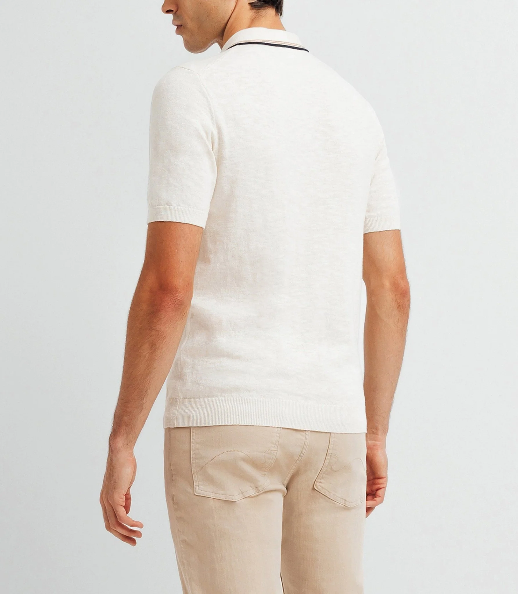 Polo en maille uni ecru - Image 2