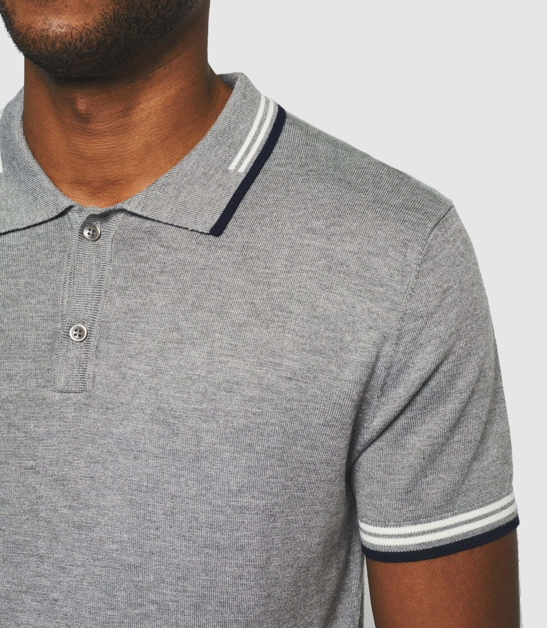 Polo manches courtes gris chiné "Gerald" - Image 2