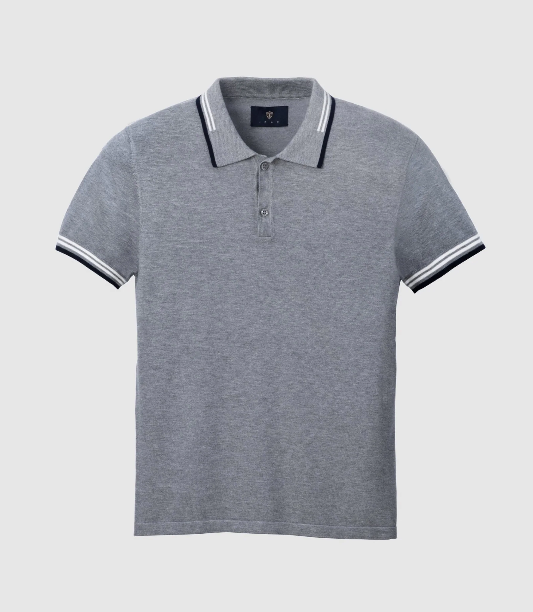 Polo manches courtes gris chiné "Gerald" - Image 3