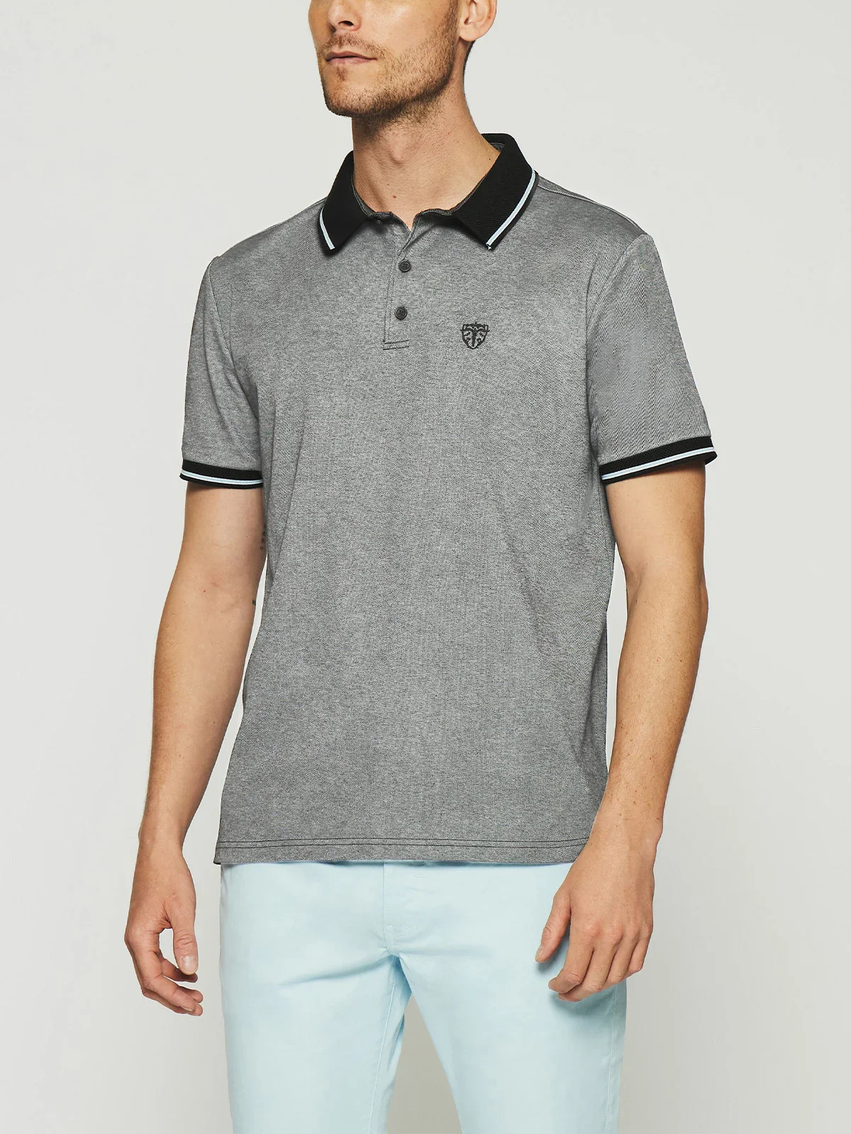 Polo avec broderie marine chiné GUYOT - Image 2