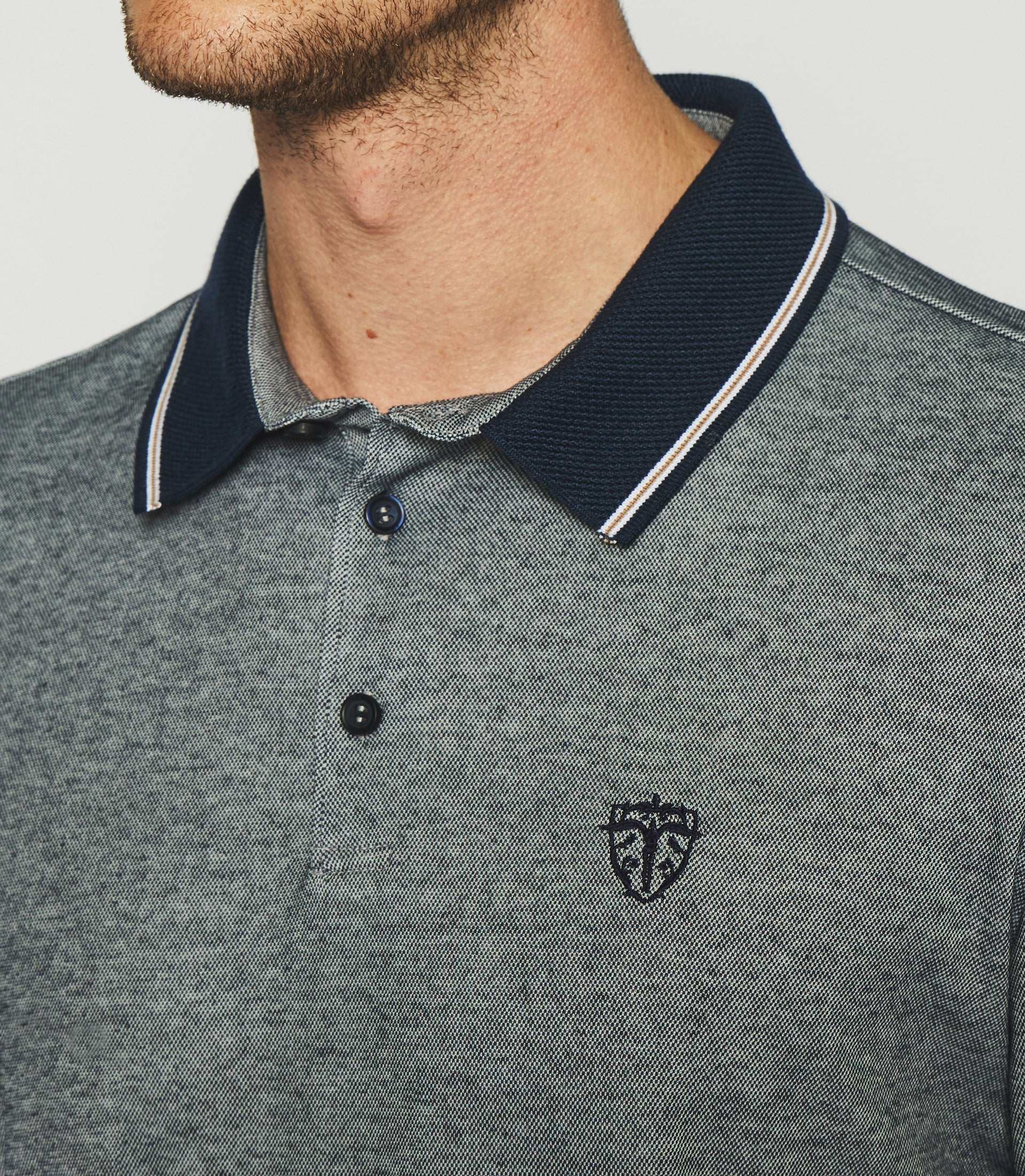 Polo avec broderie marine chiné GUYOT - Image 4