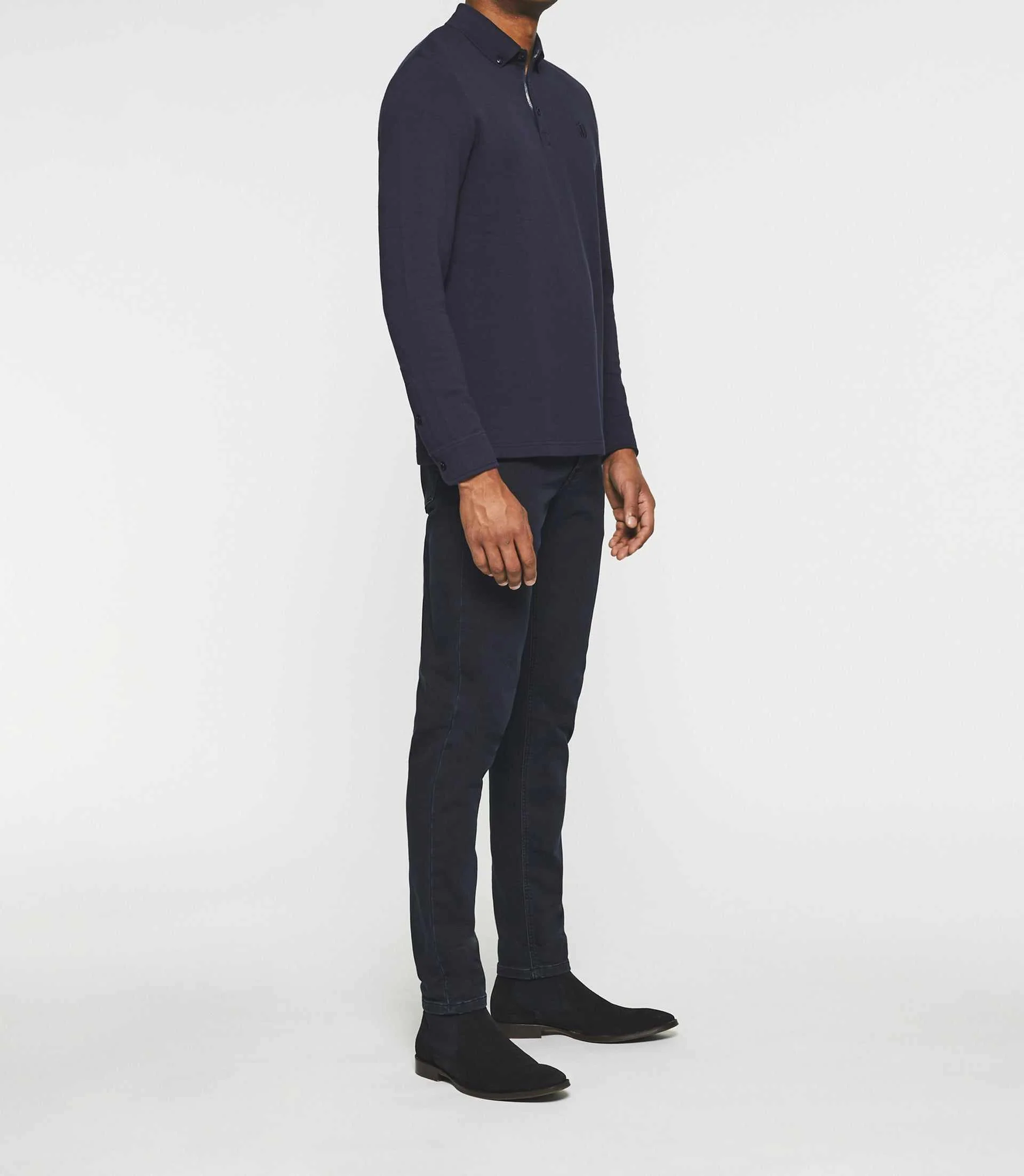 Polo manches longues marine NADAL - Image 3
