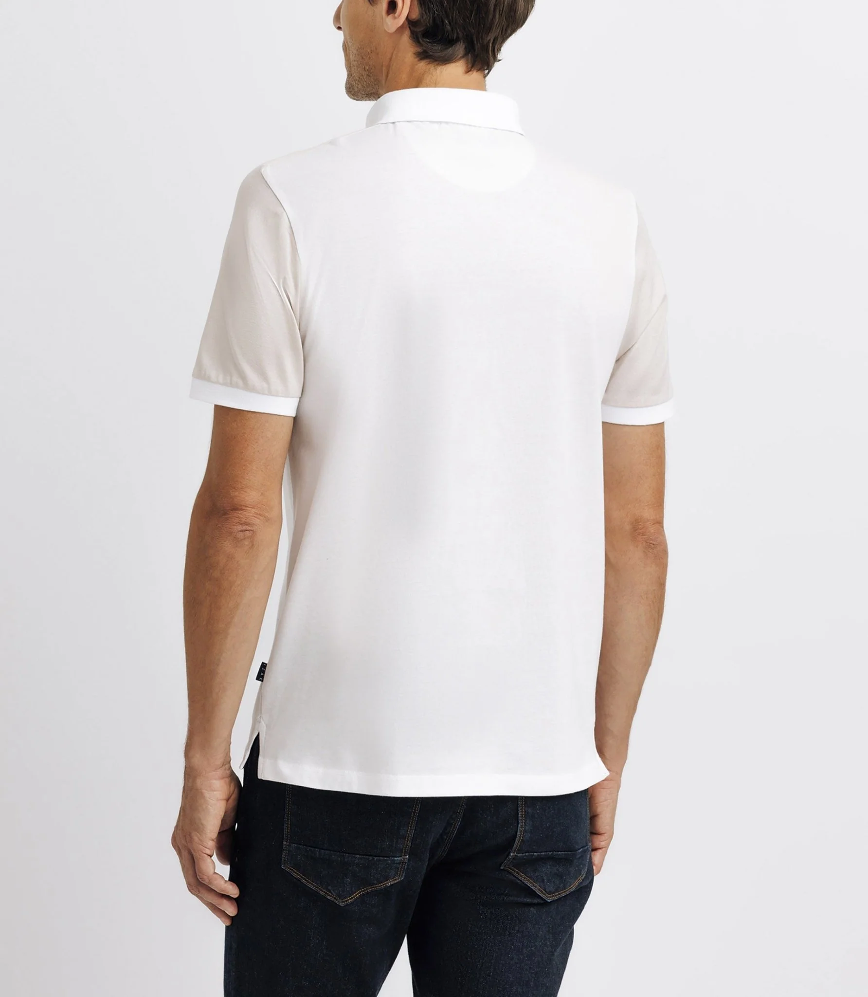 Polo en coton avec patch beige - Image 4