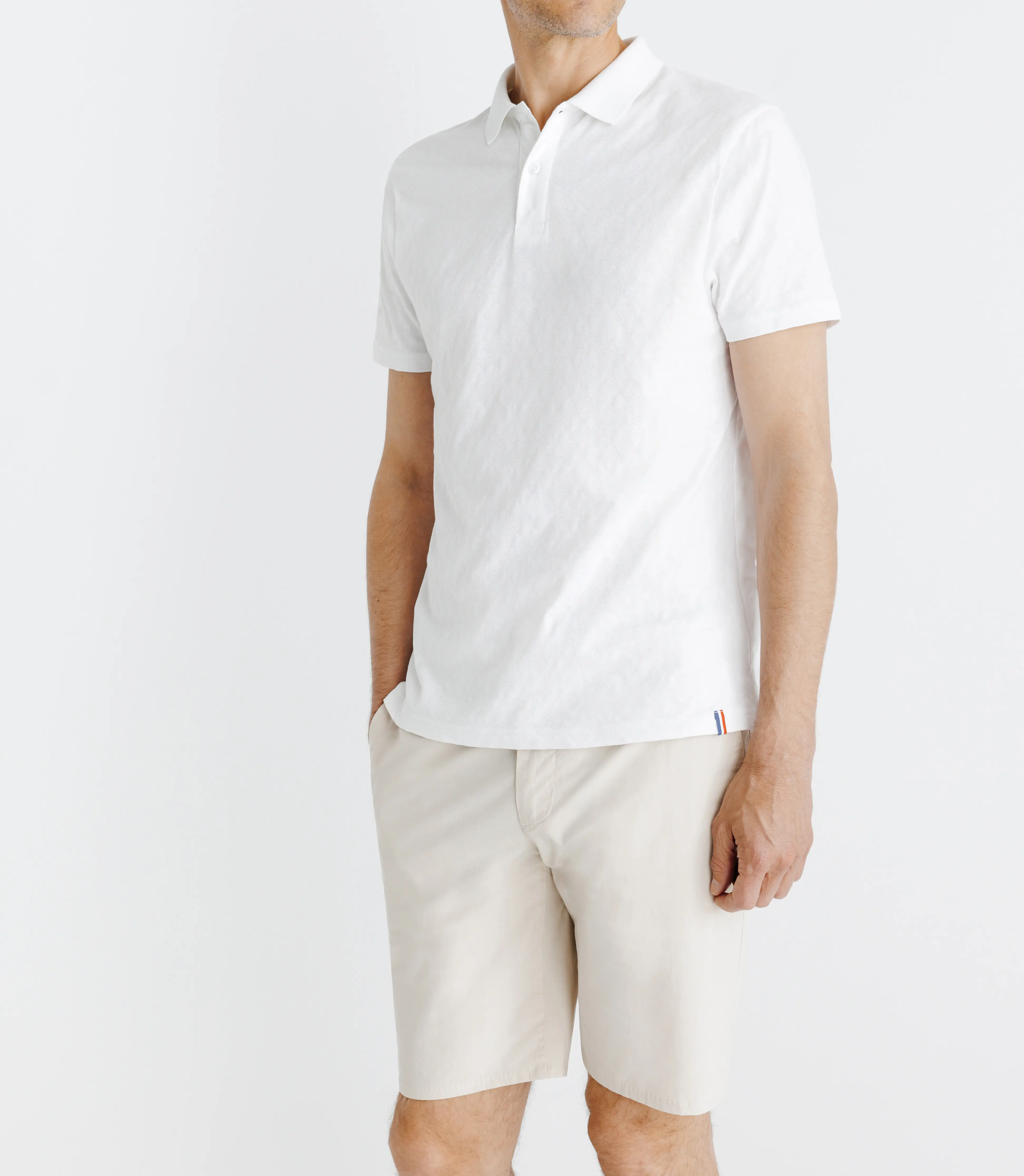 Polo en jacquard blanc - Image 2