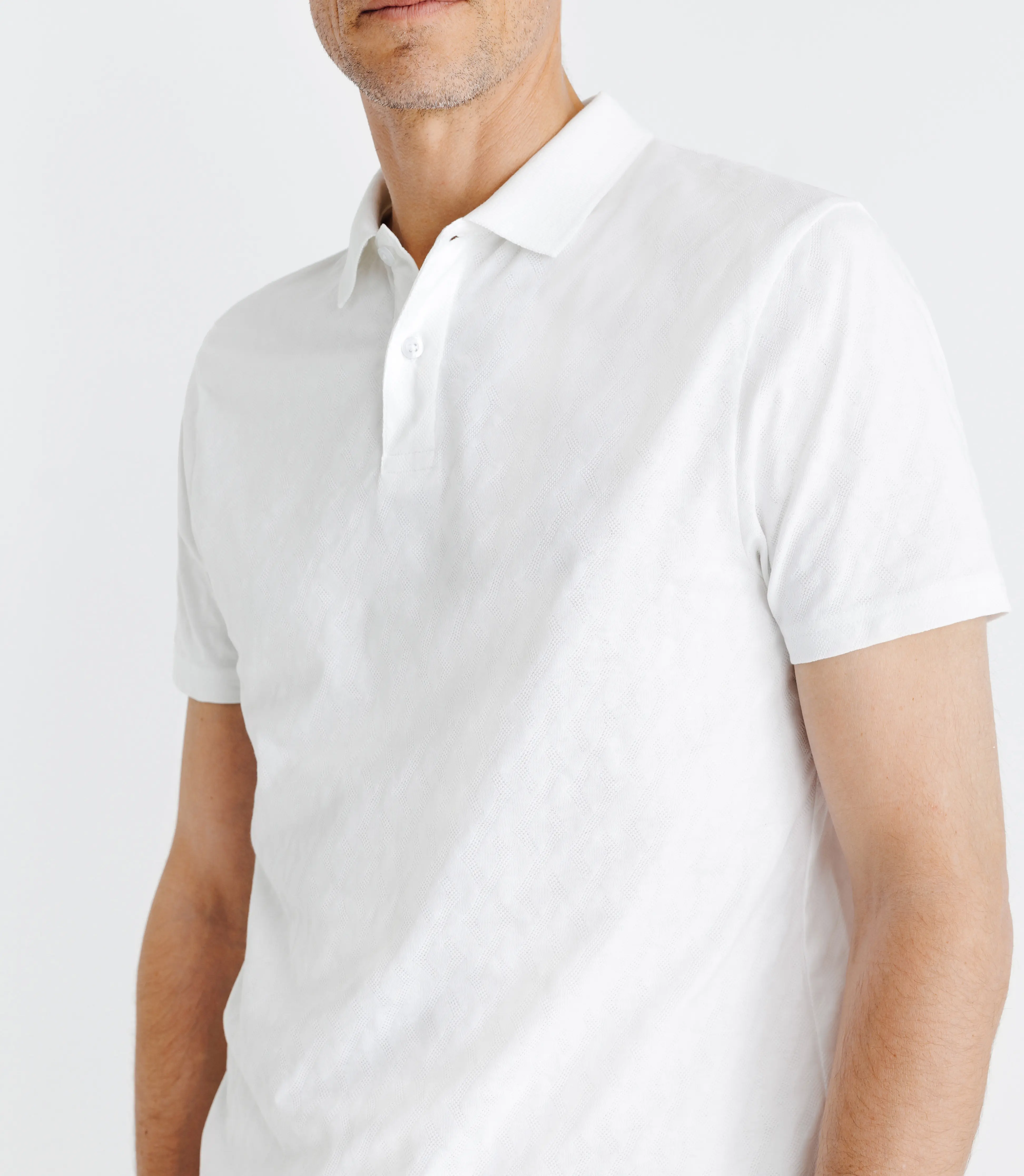 Polo en jacquard blanc - Image 3