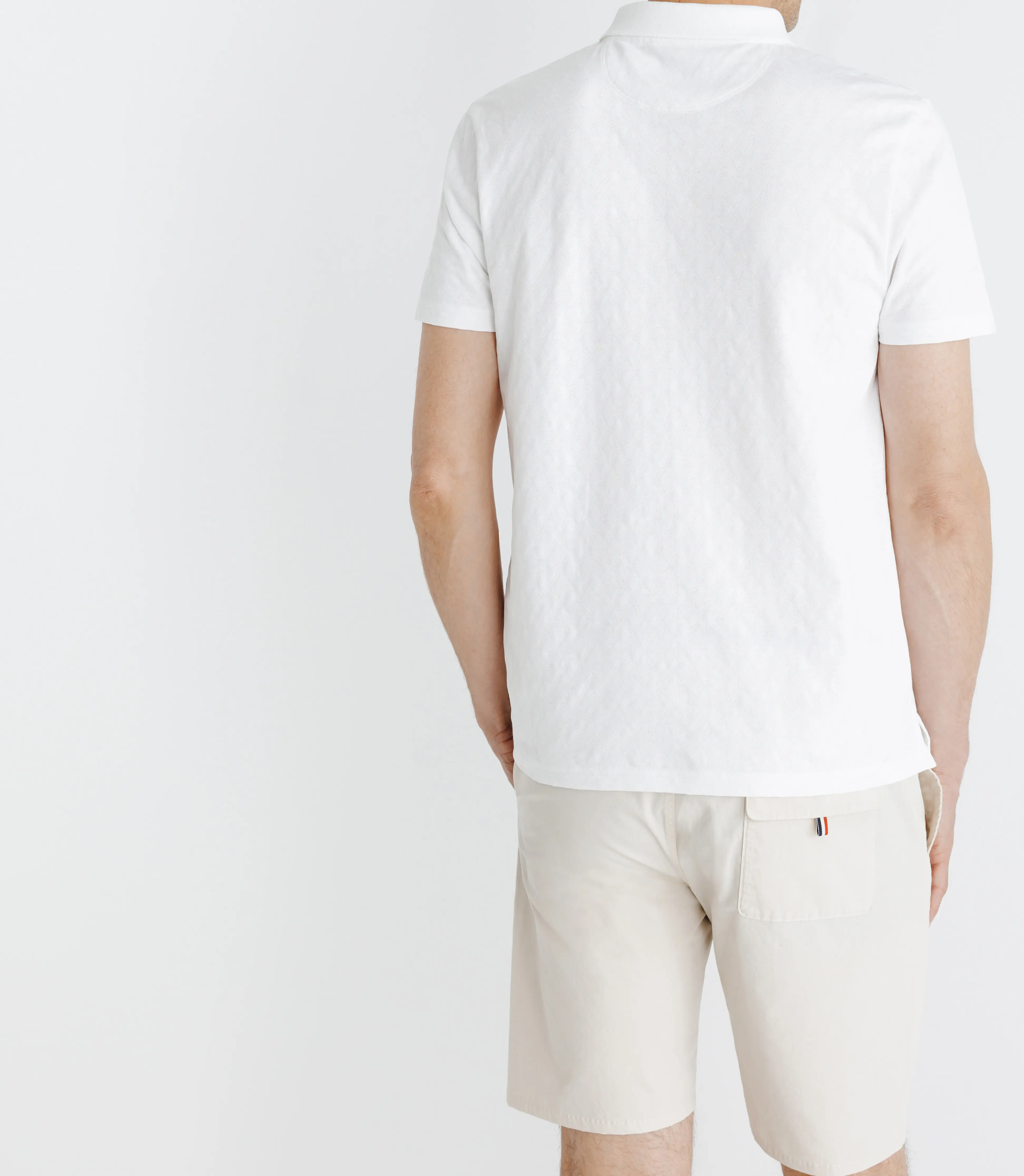 Polo en jacquard blanc - Image 4