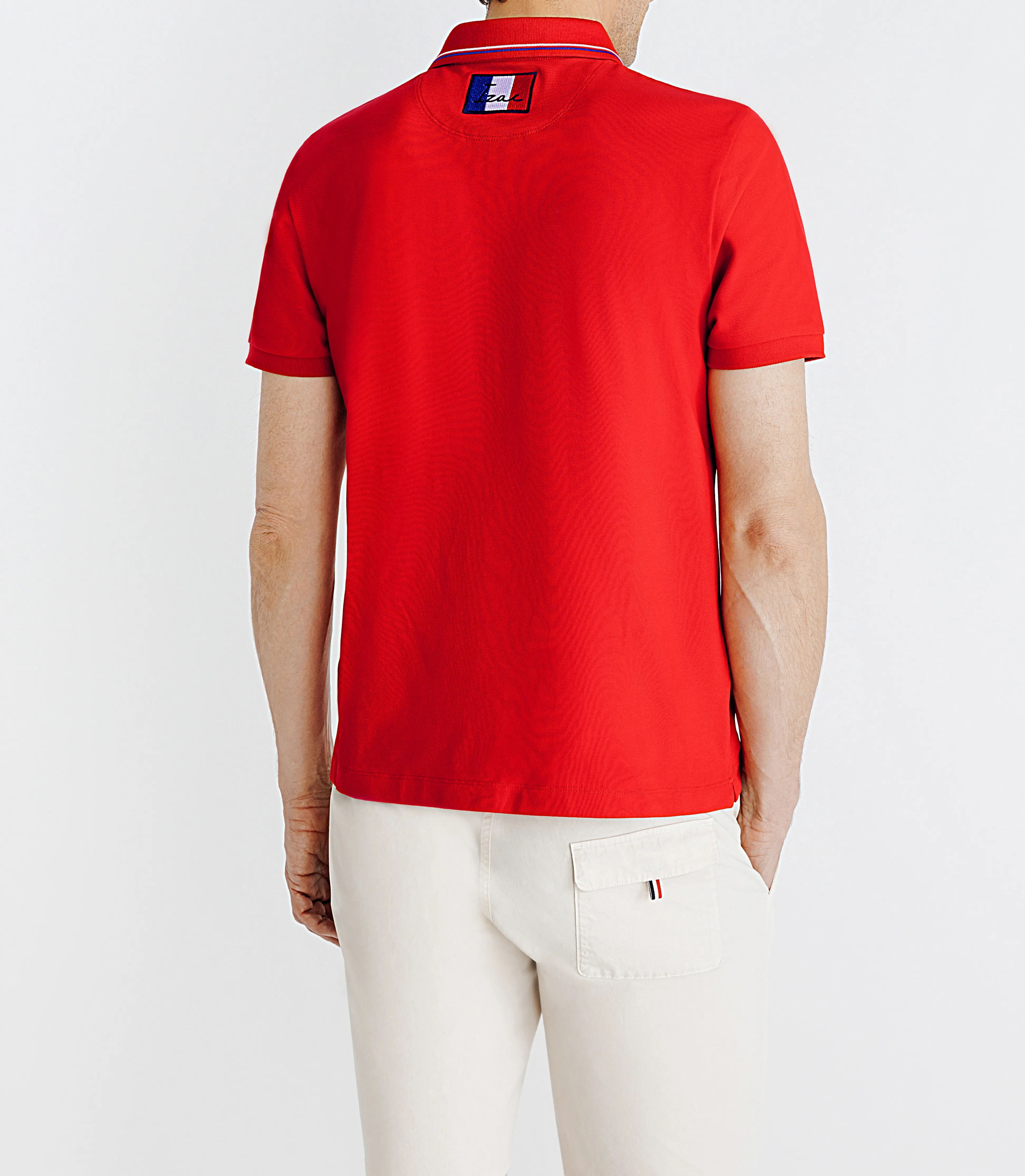 Polo piqué boutonné rouge - Image 4