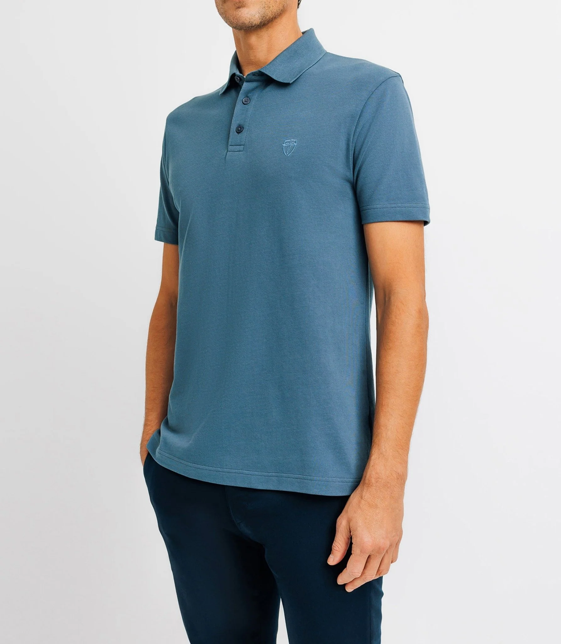 Polo avec broderie indigo - Image 2