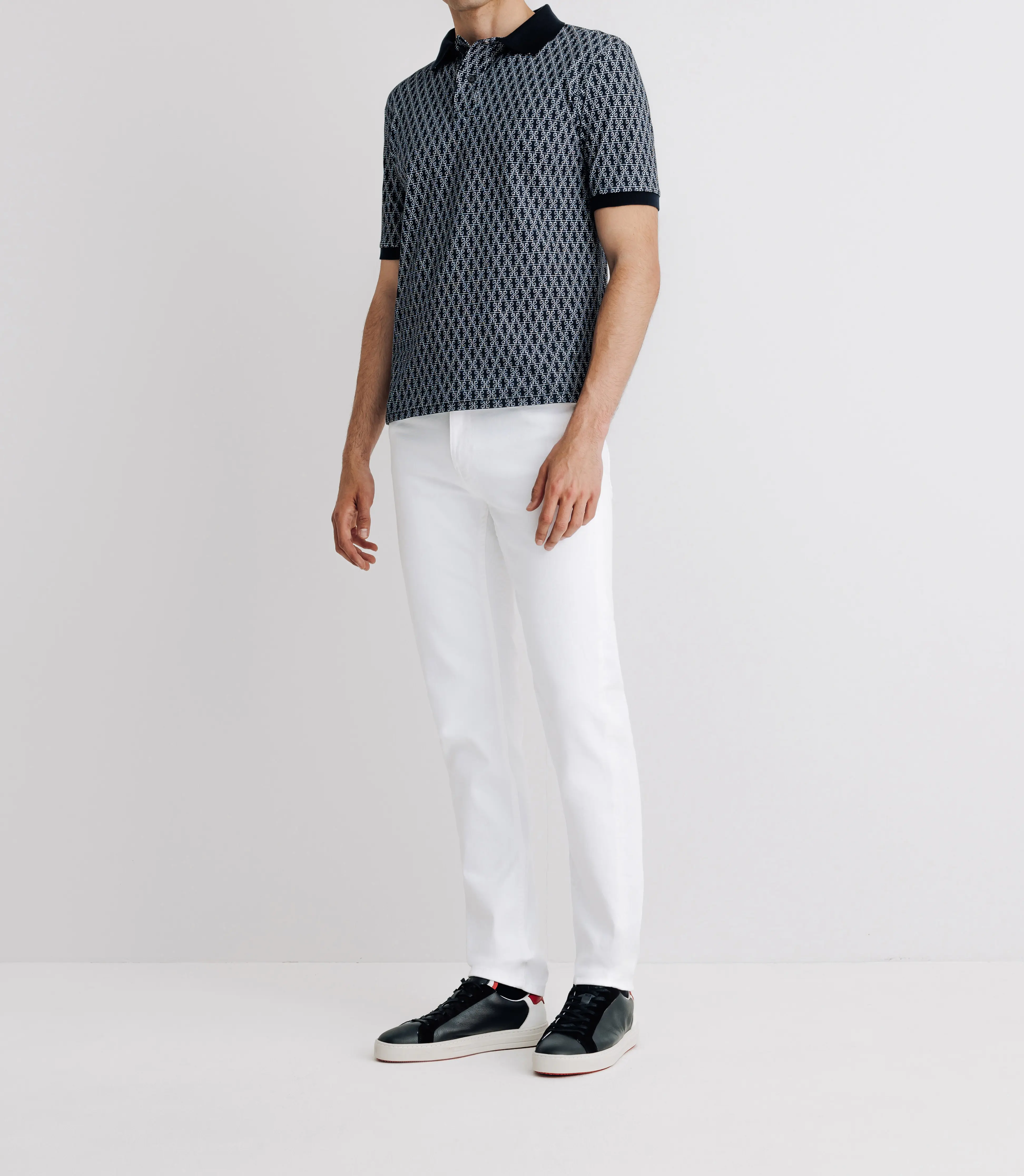 Polo boutonné marine