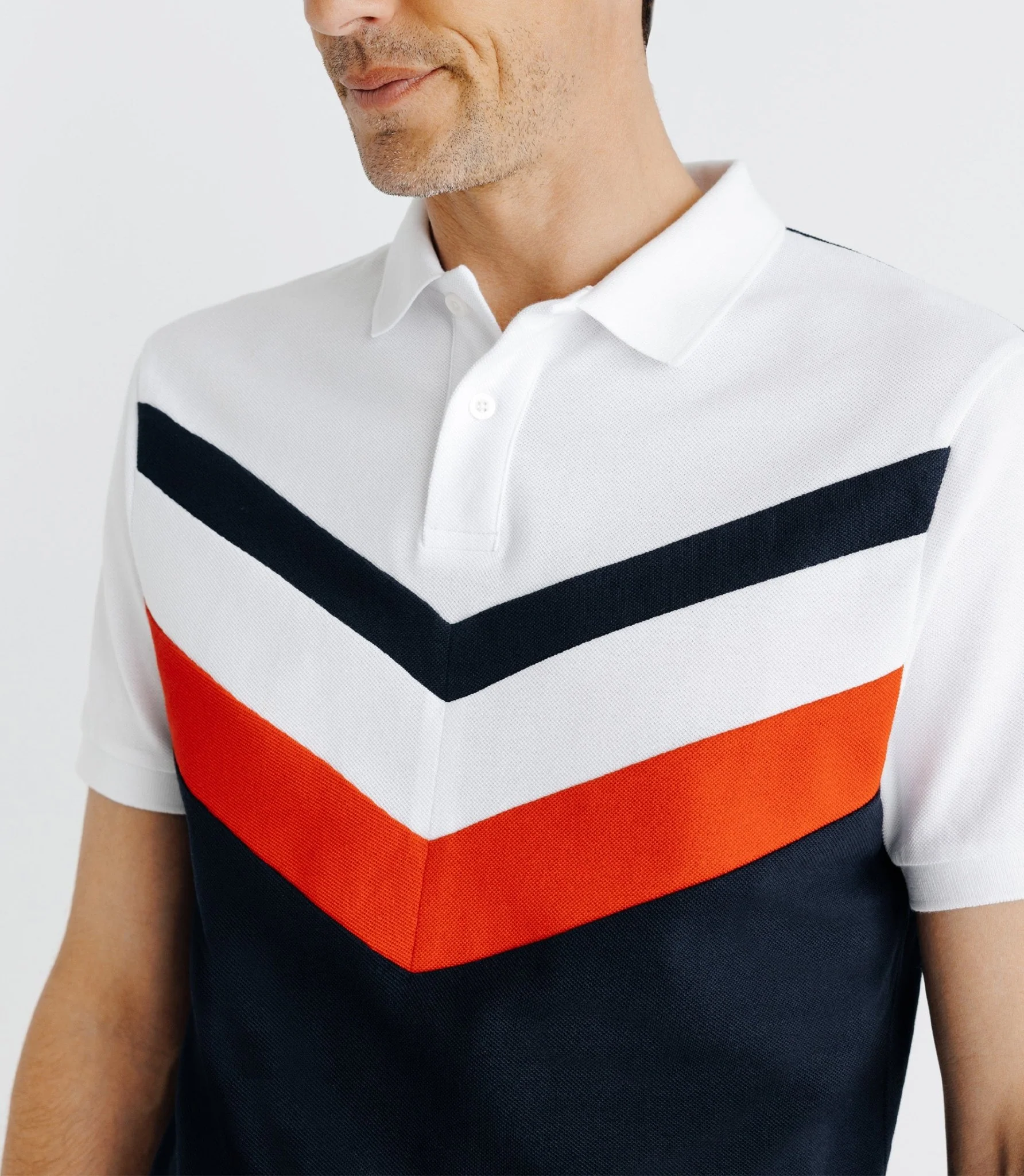 Polo avec rayures marine - Image 2