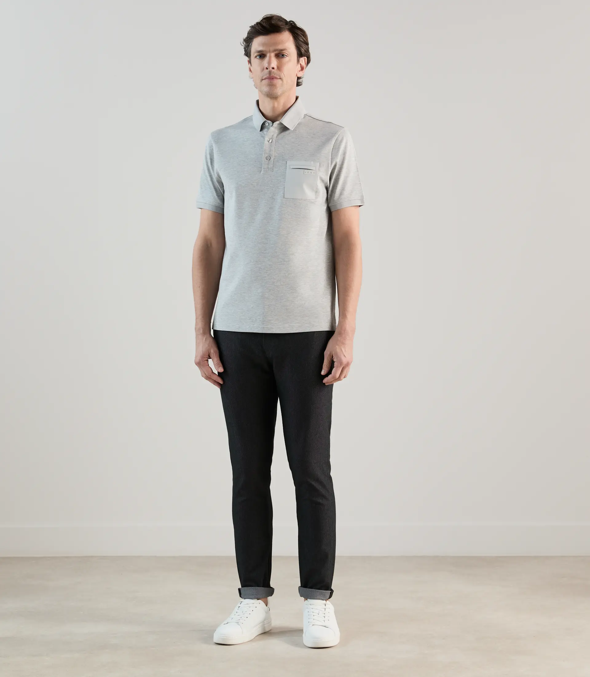 Polo col boutonné gris perle - Image 3
