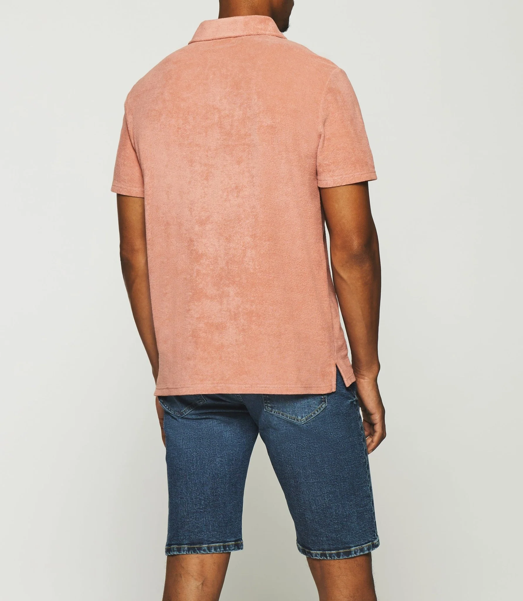 Polo uni en maille éponge avec poche rose GAI - Image 3
