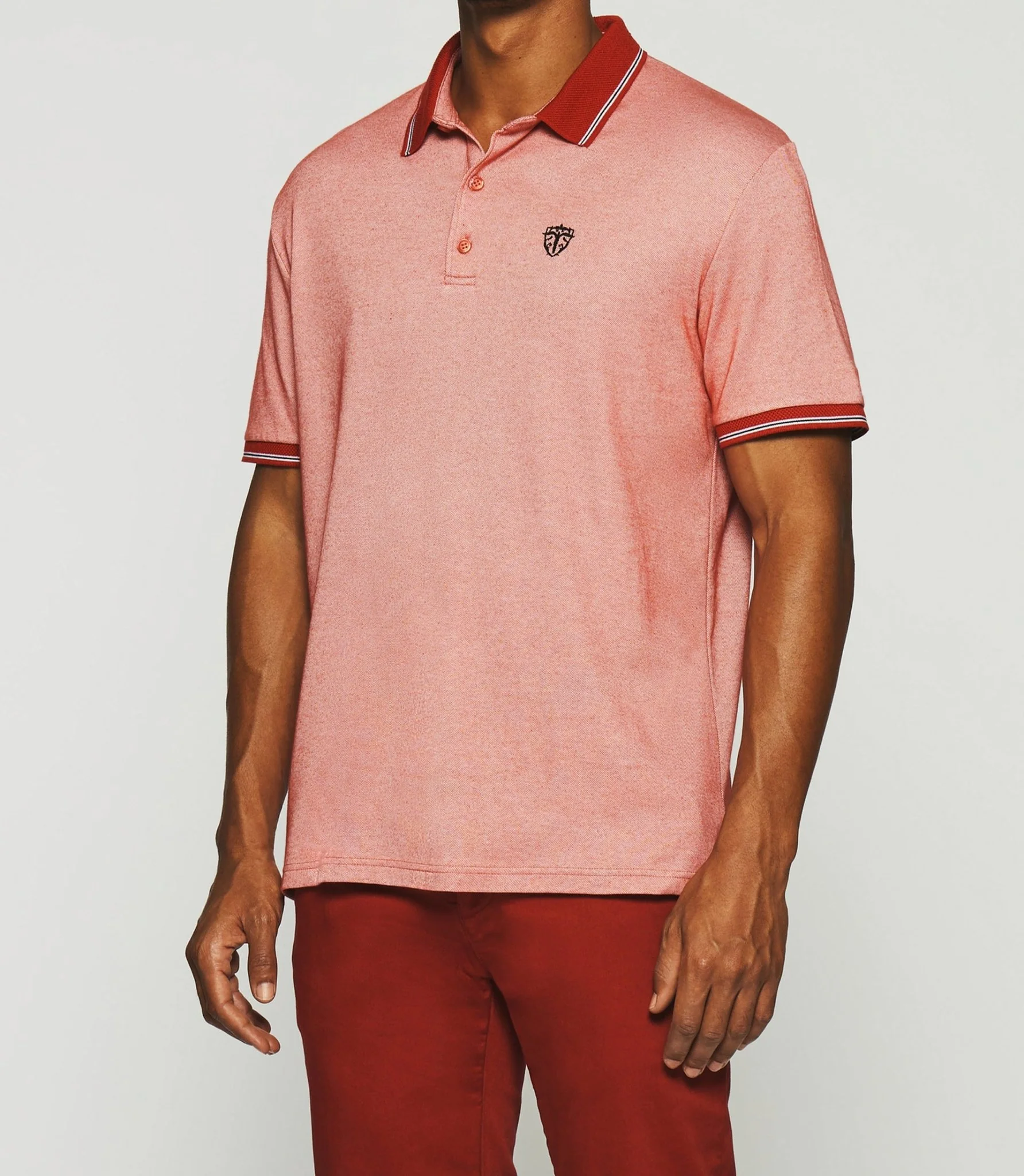 Polo avec broderie rouge chiné GUYOT - Image 2