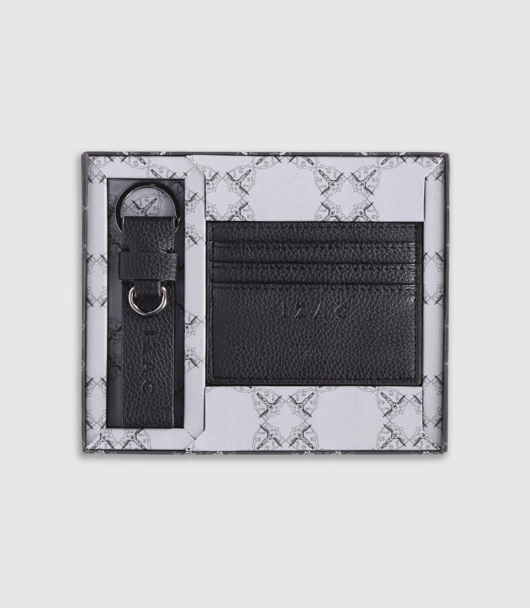 Porte carte avec porte clés noir