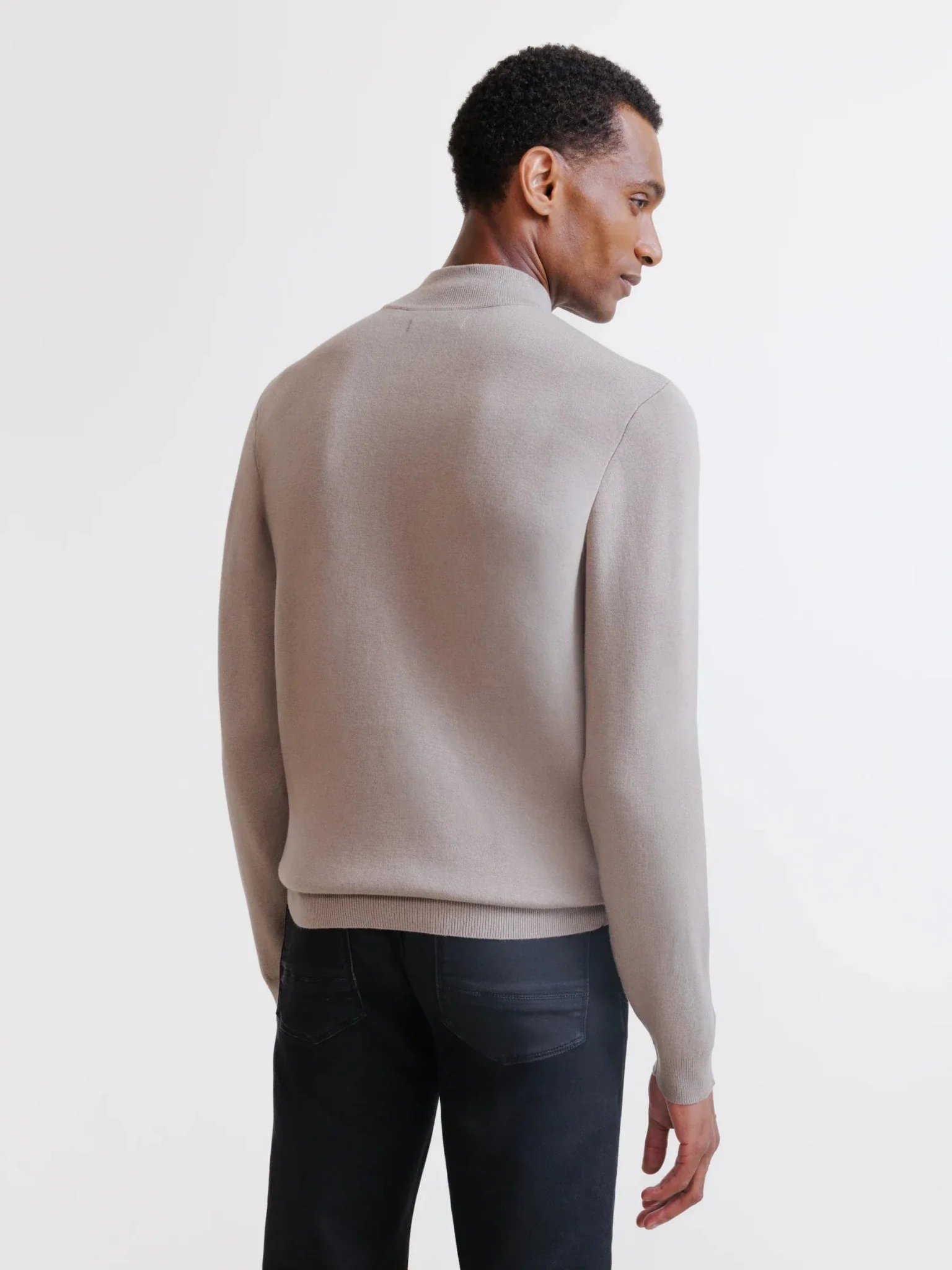 Pull à col demi-zippé taupe - Image 4