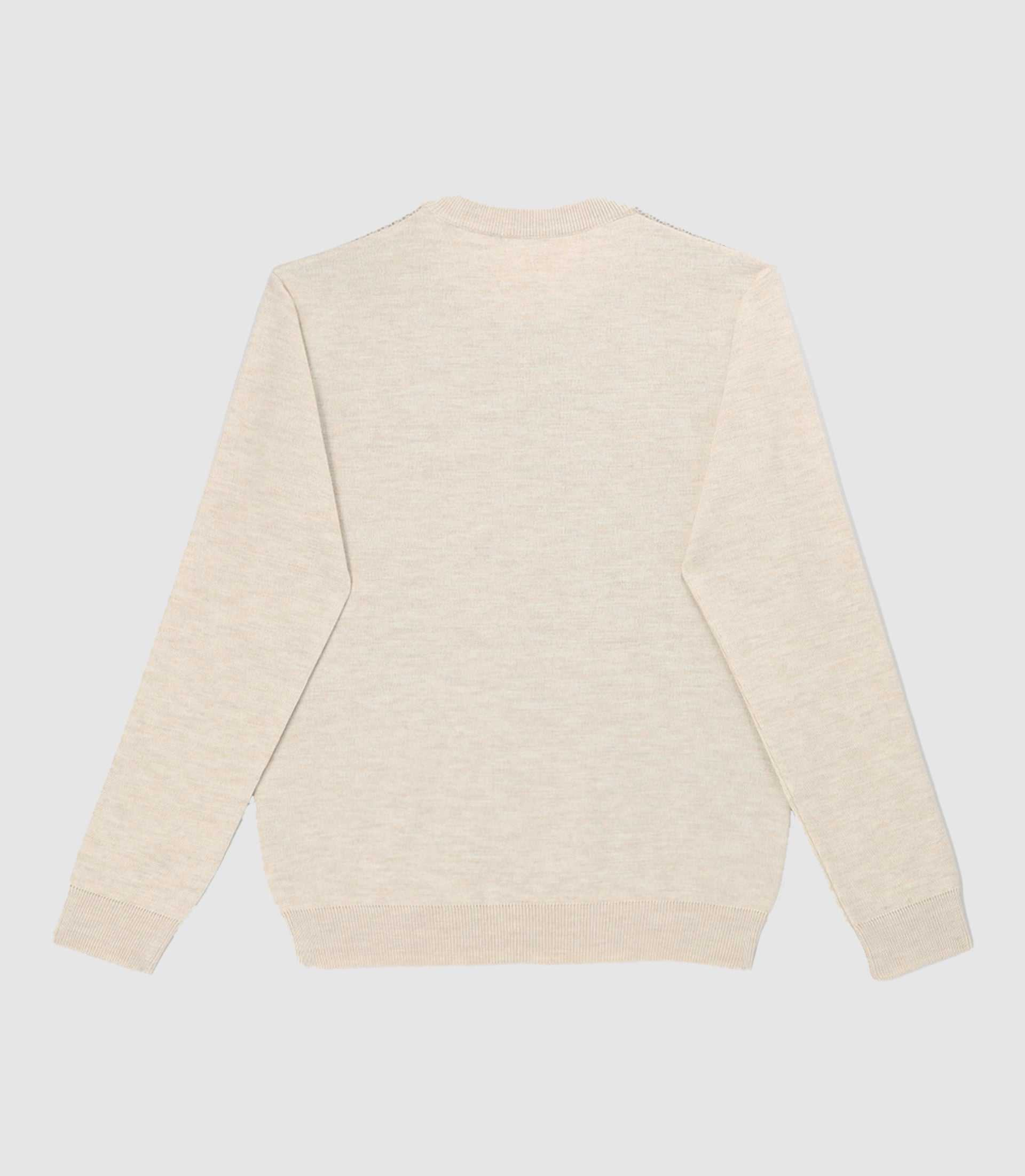 Pull col rond en laine mérinos beige BORIS - Image 2