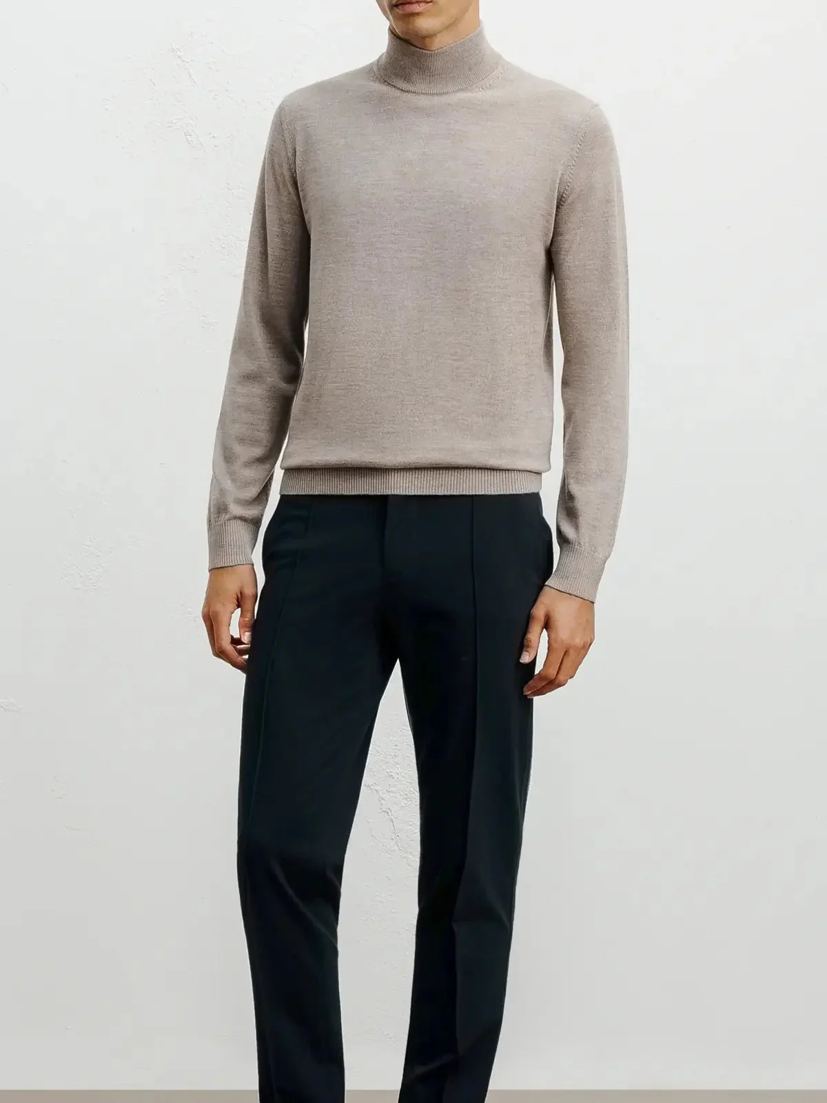 Pull col cheminée beige - Image 3