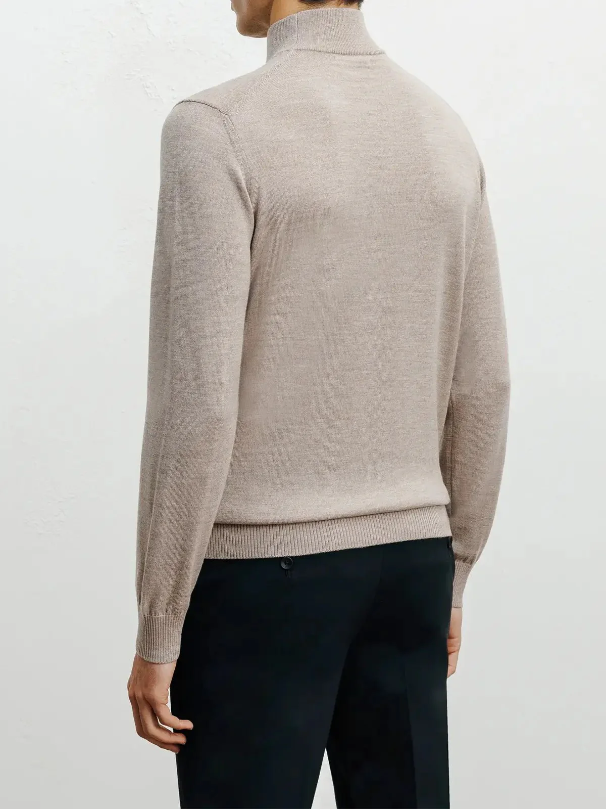 Pull col cheminée beige - Image 4