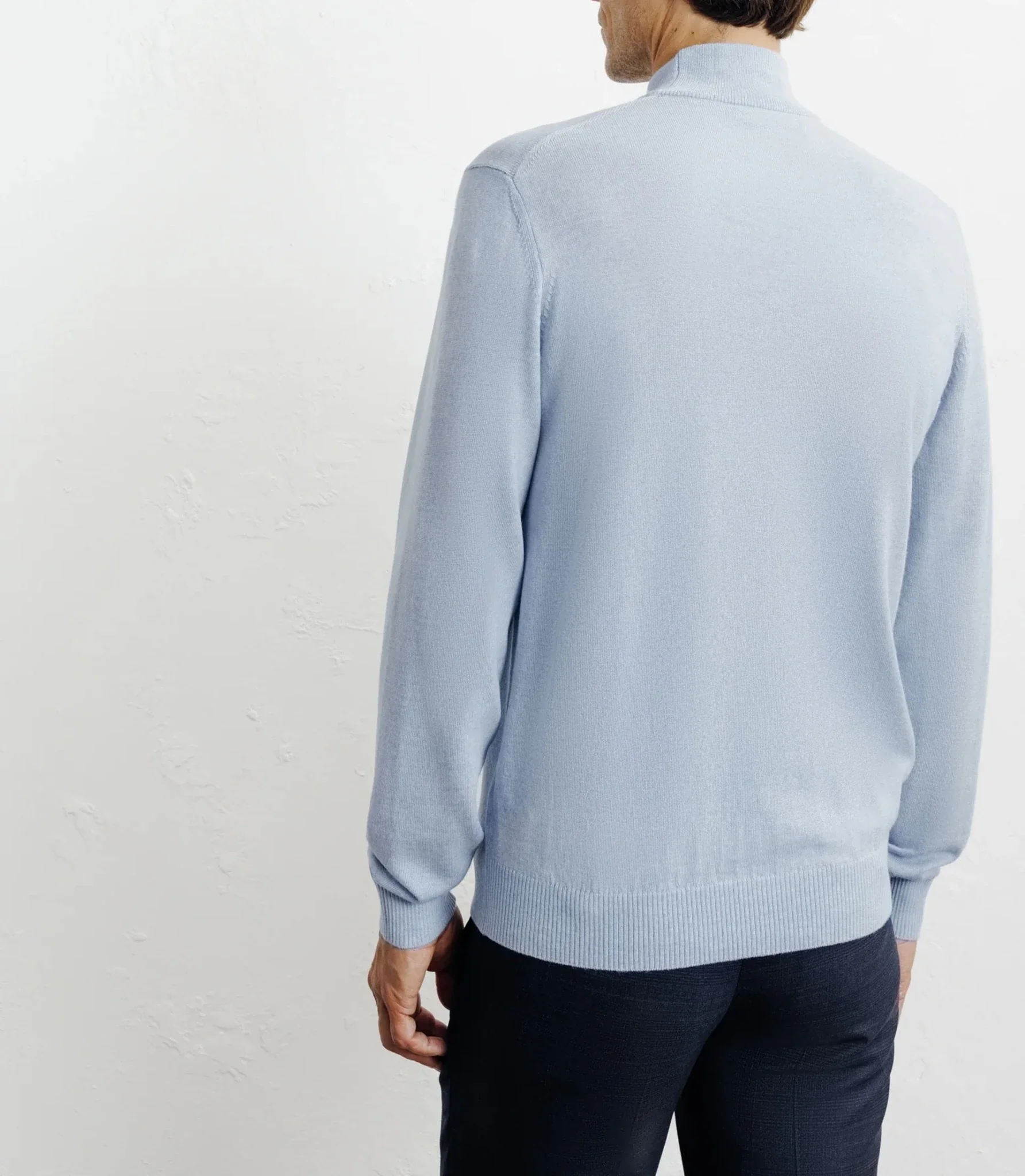 Pull col cheminée mérinos bleu ciel - Image 5