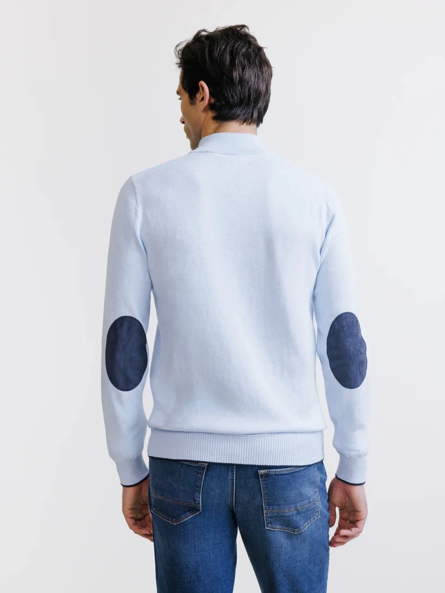 Pull col montant demi zippé bleu ciel - Image 4