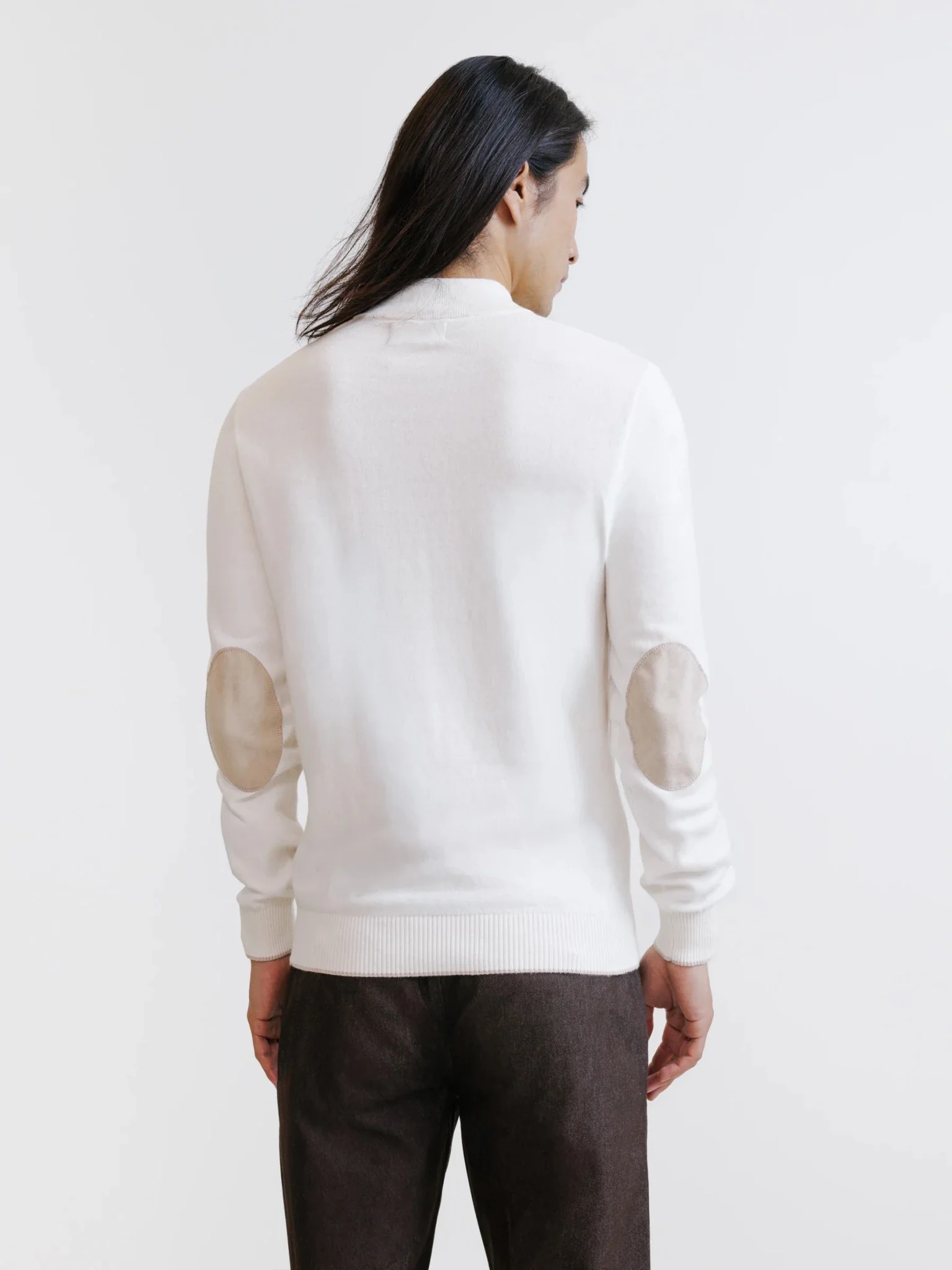Pull col montant demi zippé écru - Image 5