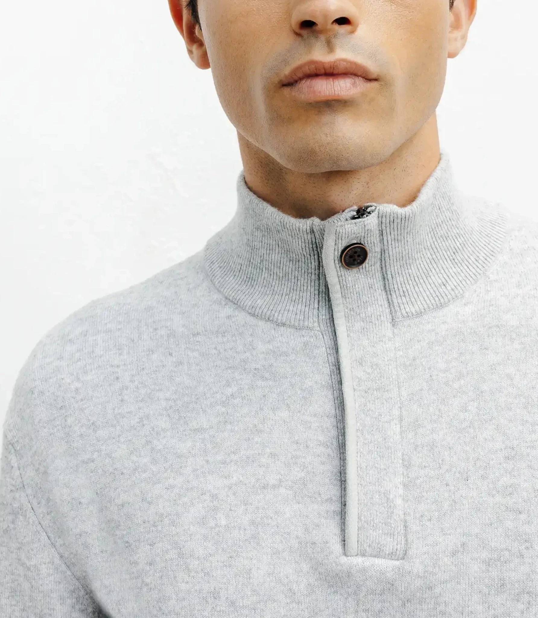 Pull col montant gris chiné - Image 2