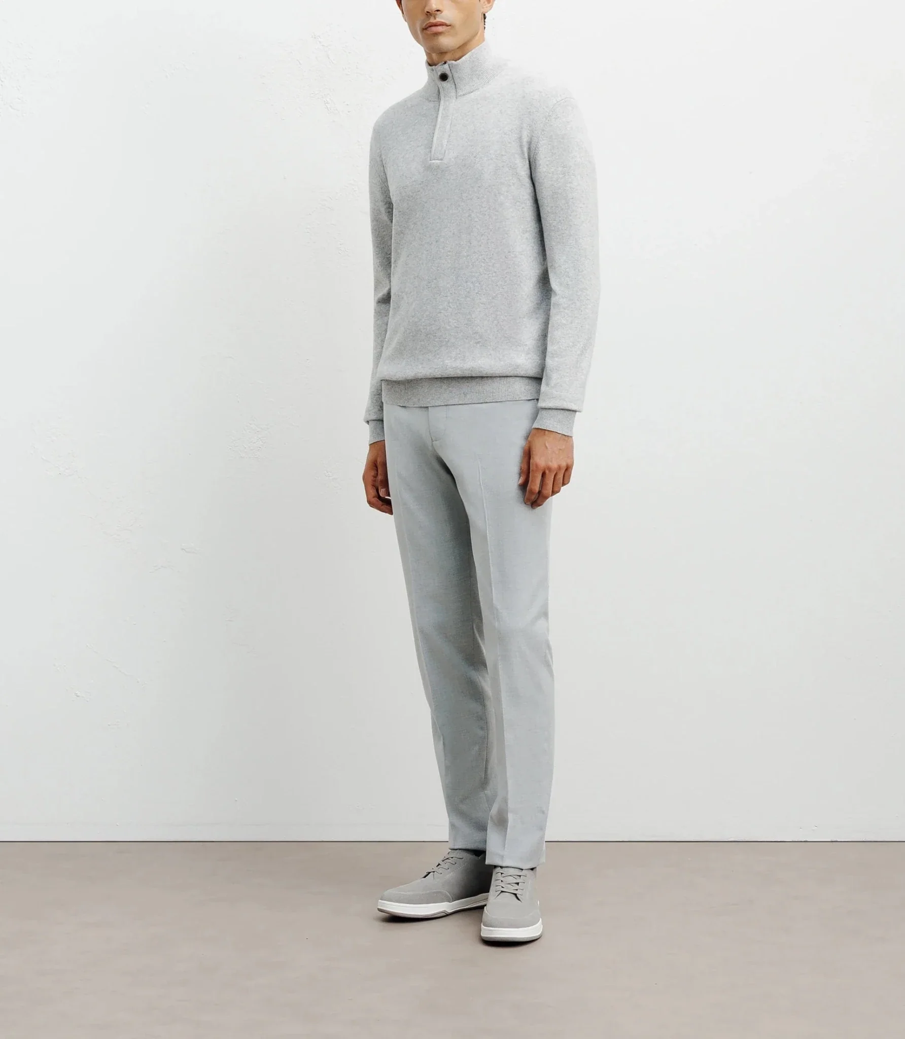 Pull col montant gris chiné - Image 3