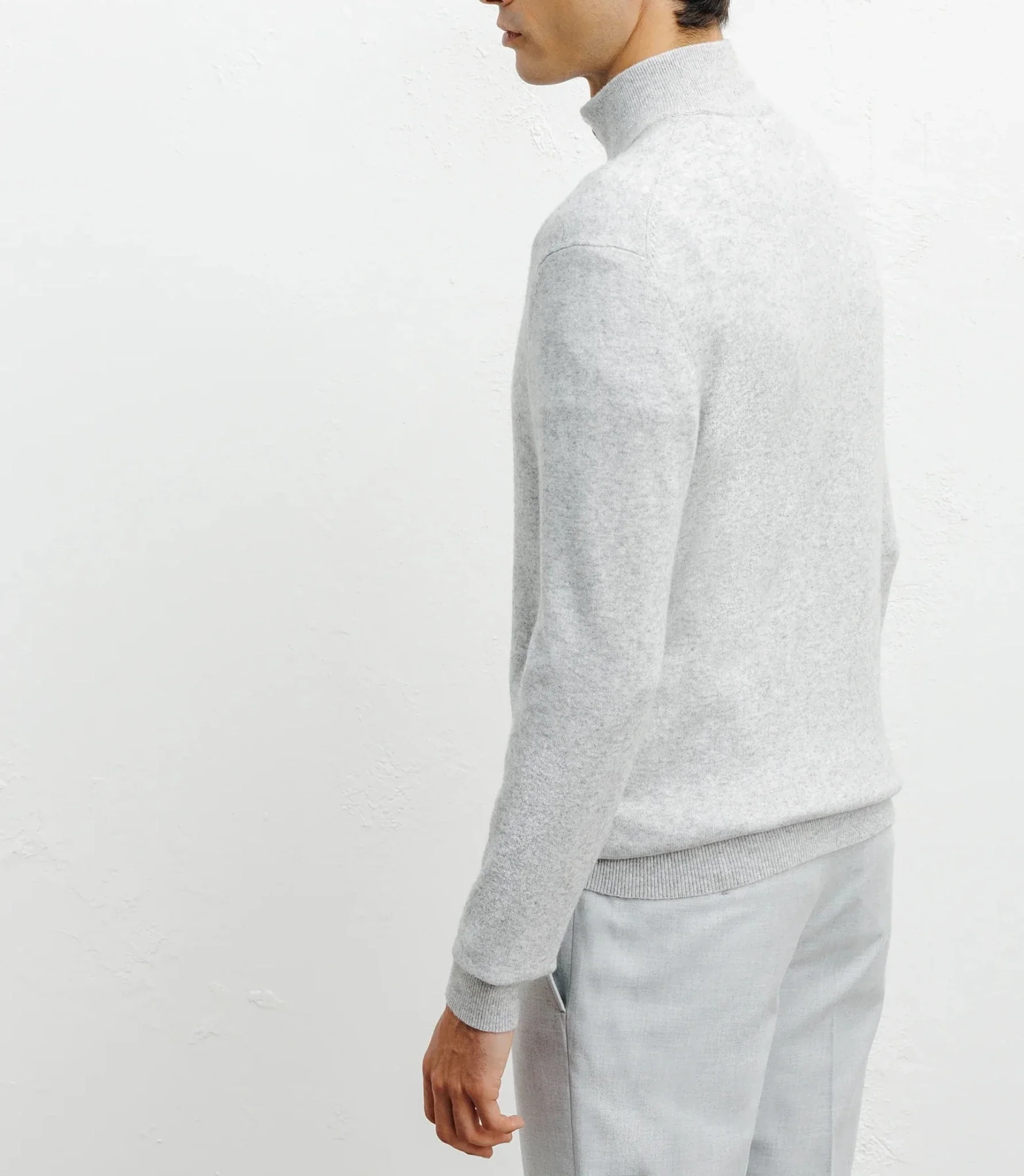 Pull col montant gris chiné - Image 4
