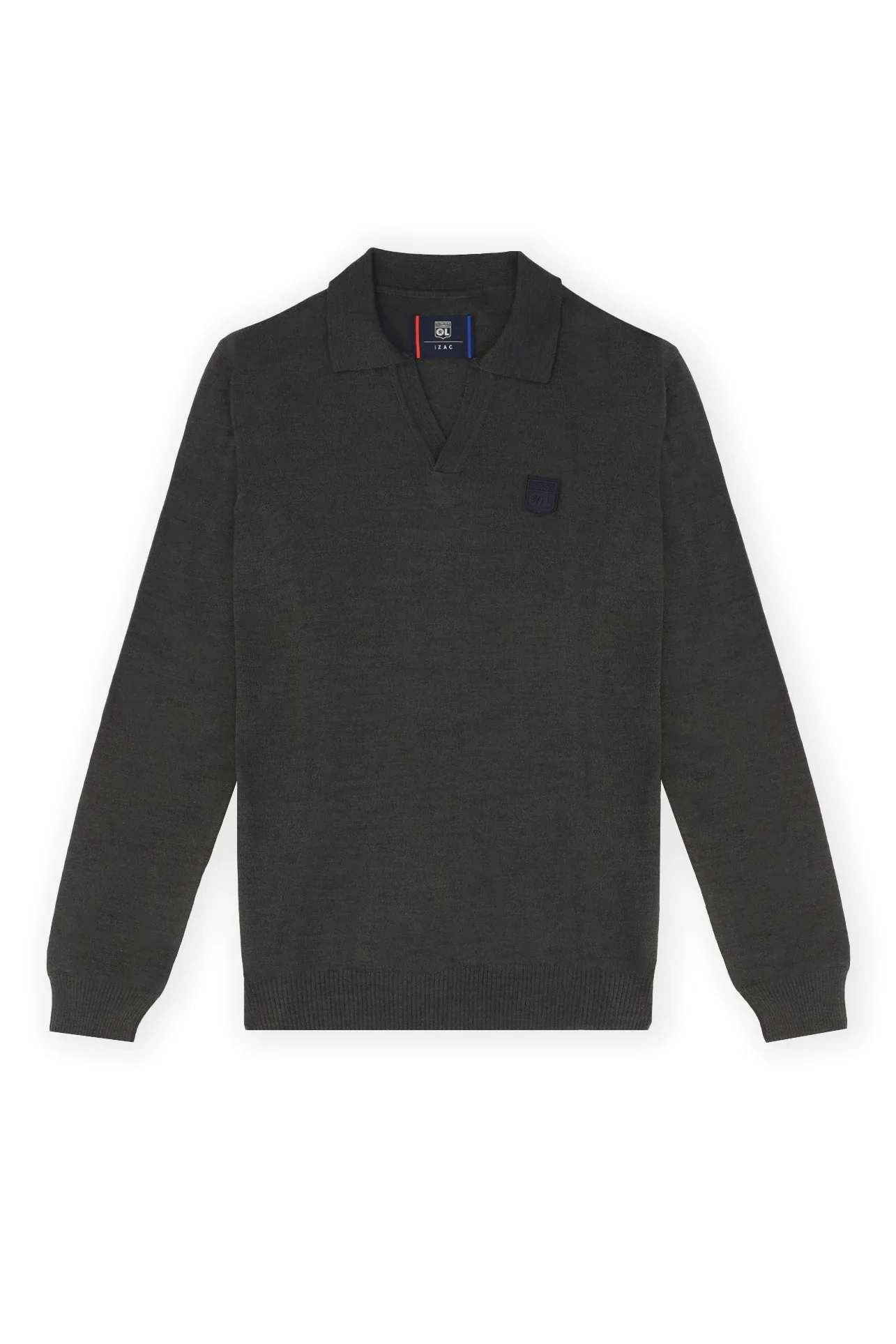 Pull col polo ouvert anthracite