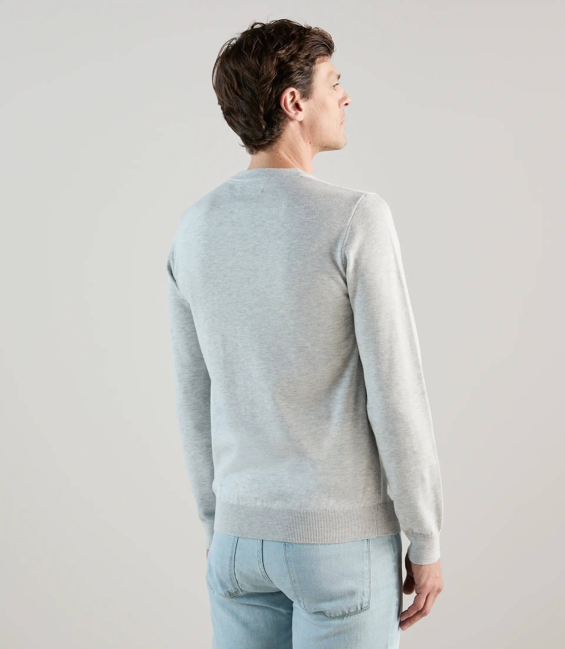 Pull avec poche bi-matière gris perle - Image 3
