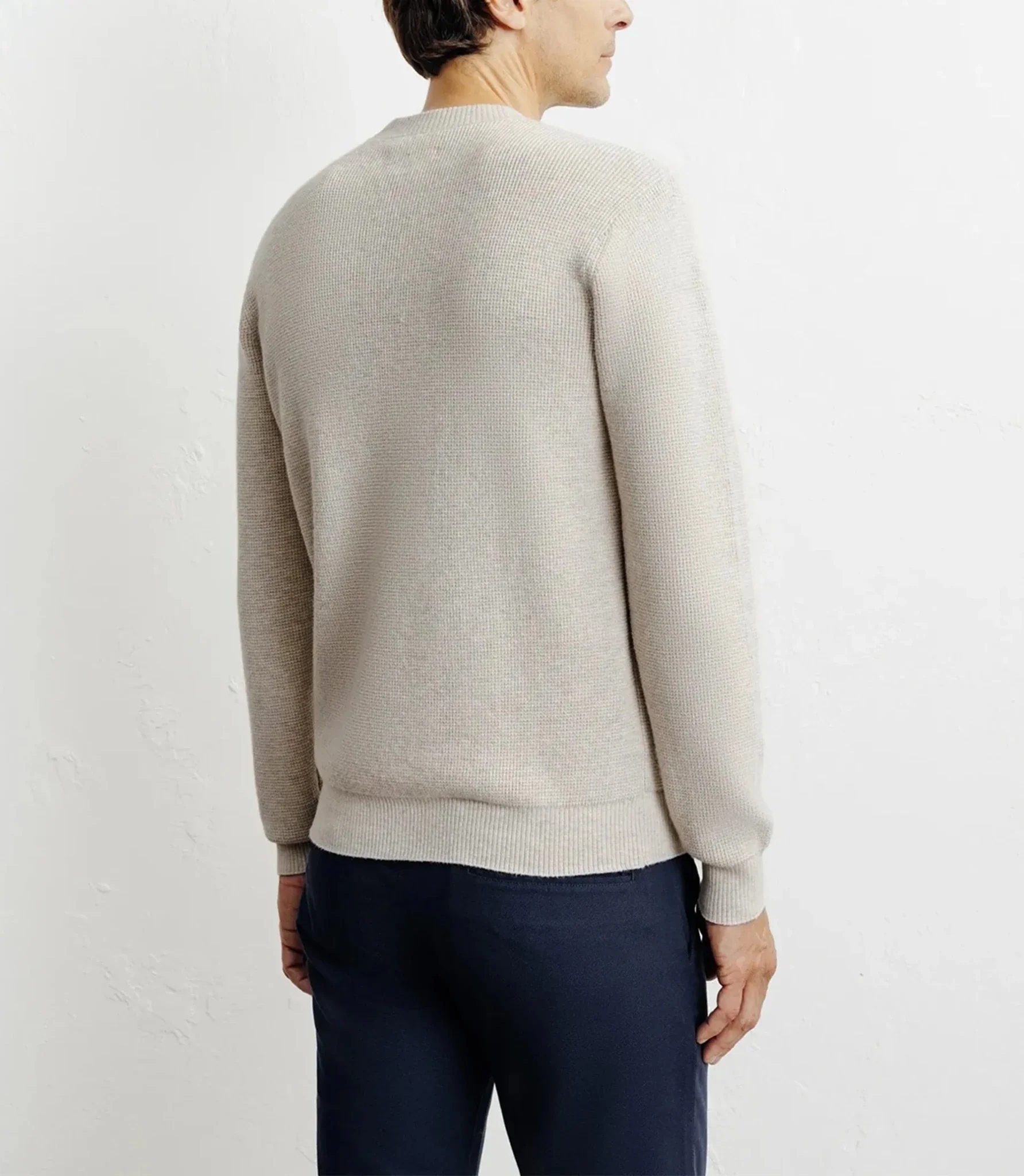 Pull col rond beige - Image 4