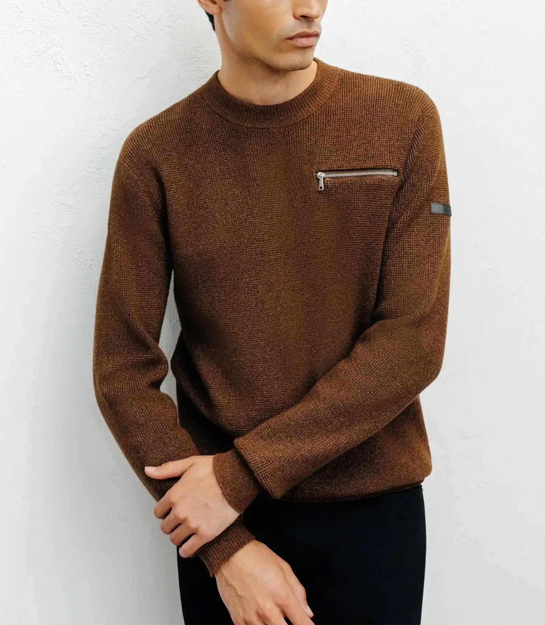 Pull col rond bronze