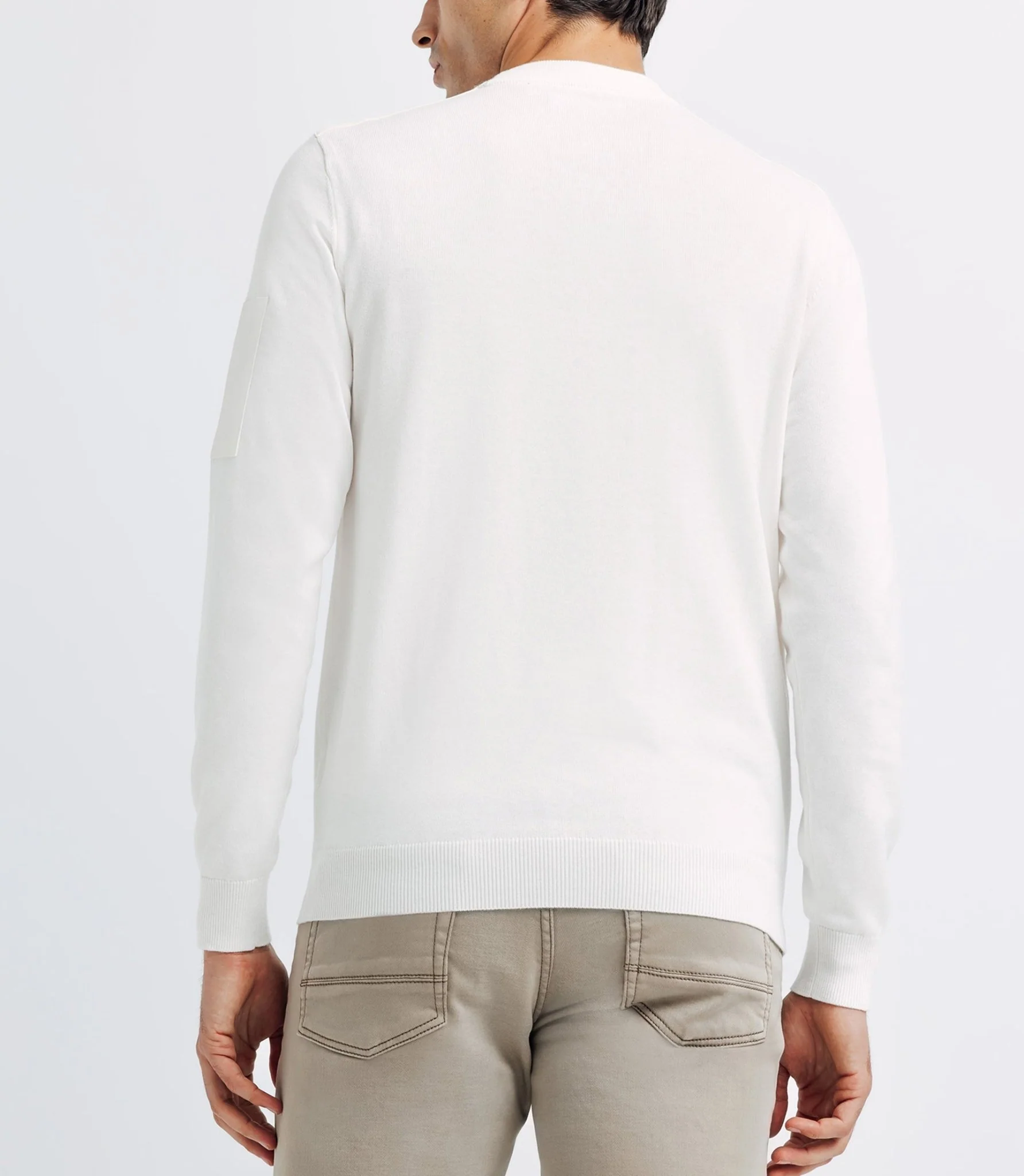 Pull col rond avec poche écru - Image 3