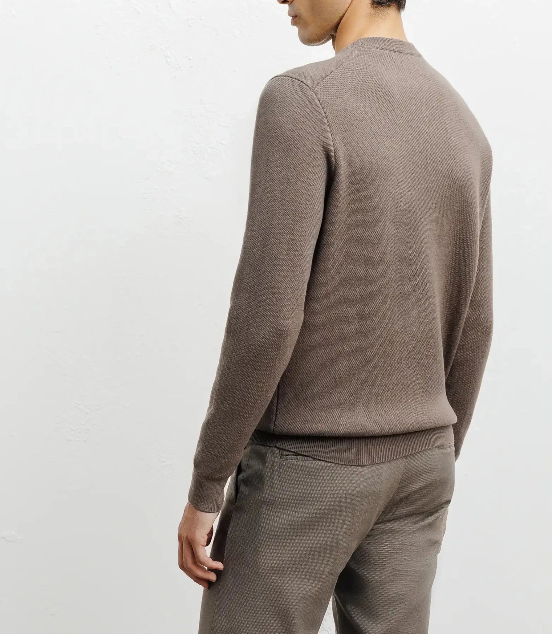 Pull col rond fantaisie chatain - Image 4