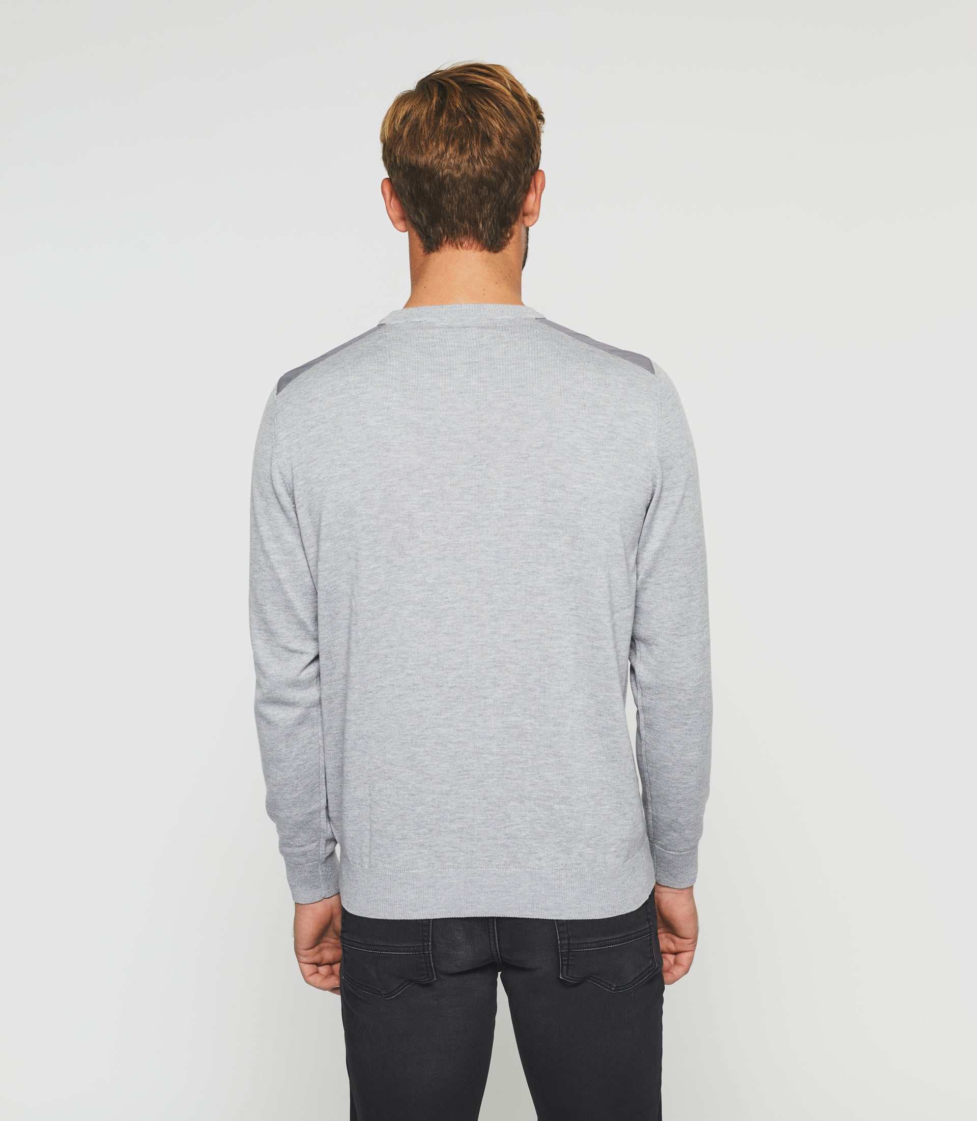 Pull col rond gris chiné "Darius" - Image 2