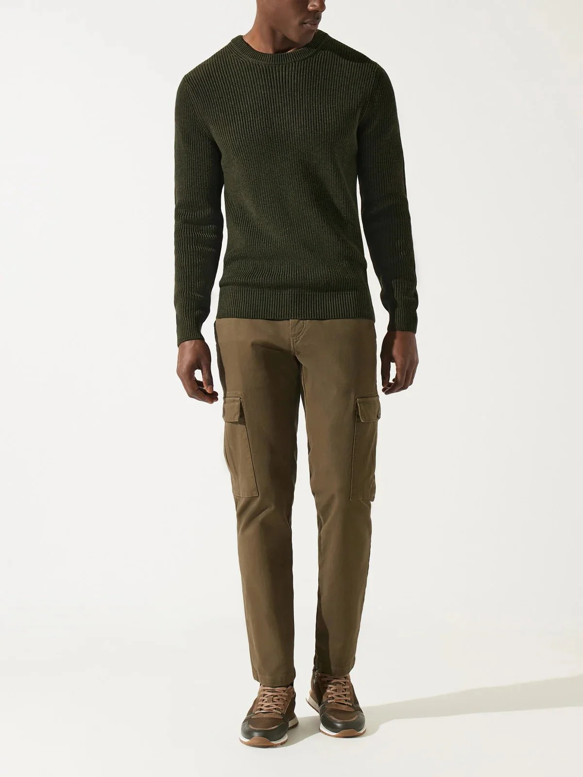Pull col rond kaki