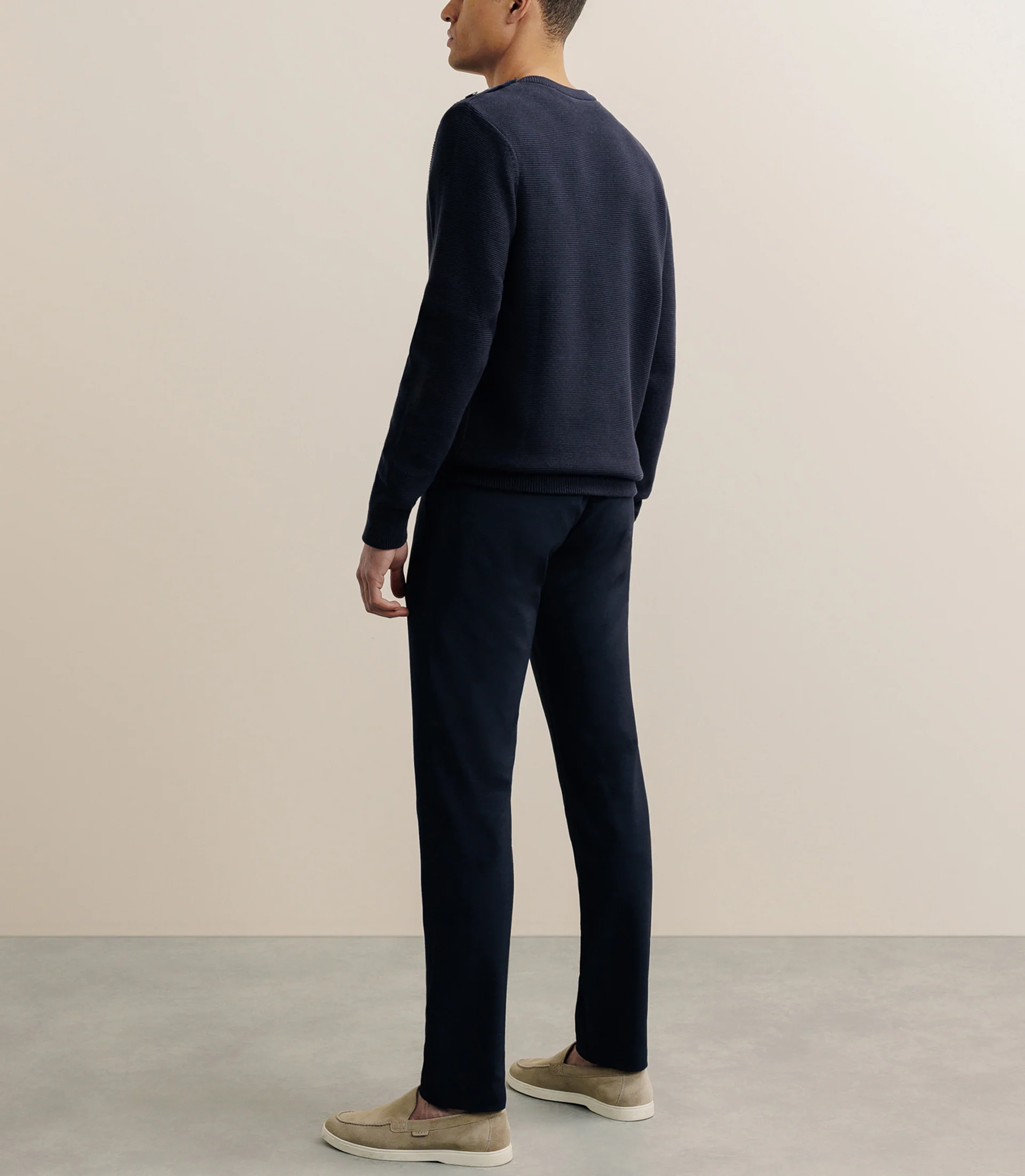 Pull col rond marine - Image 4
