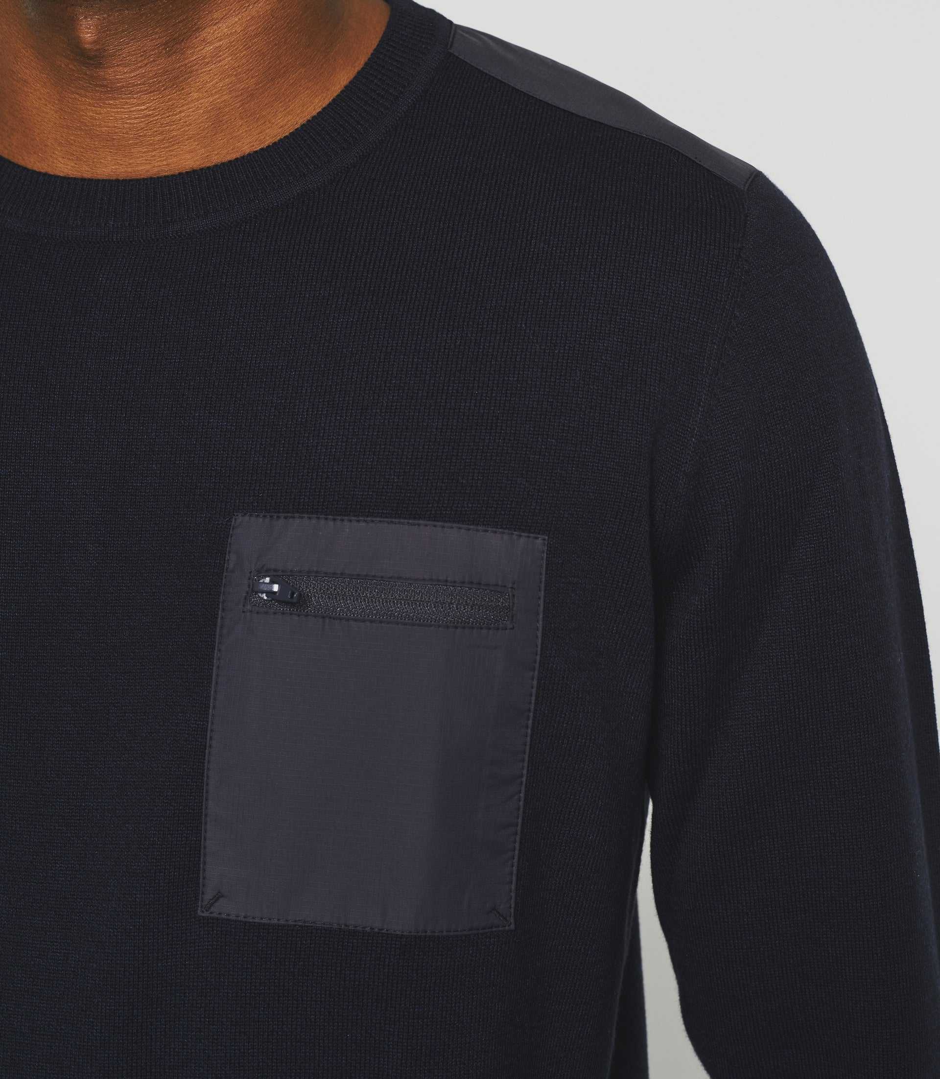 Pull col rond marine "Darius"