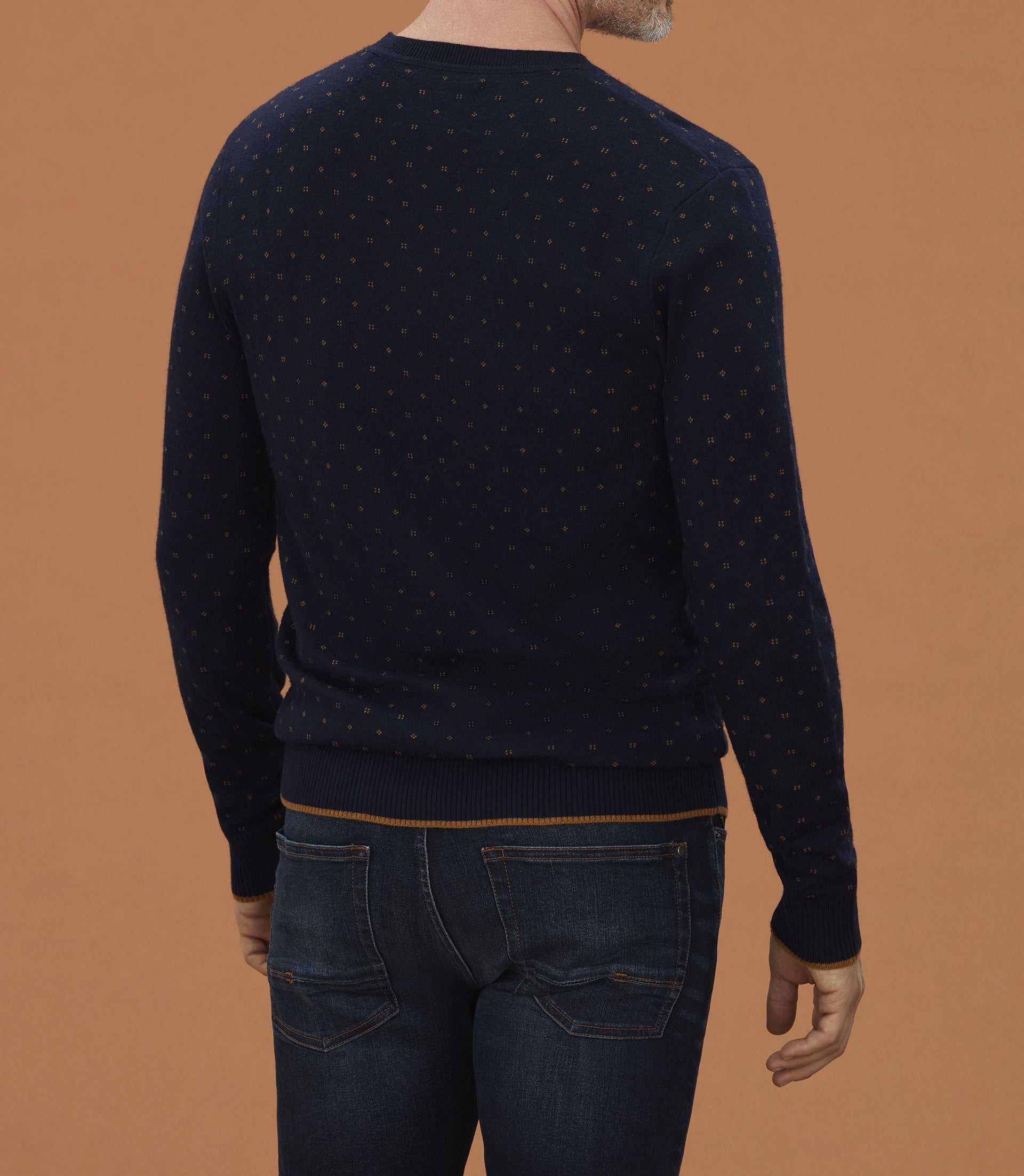 Pull col rond marine motif all over "Lise" - Image 2