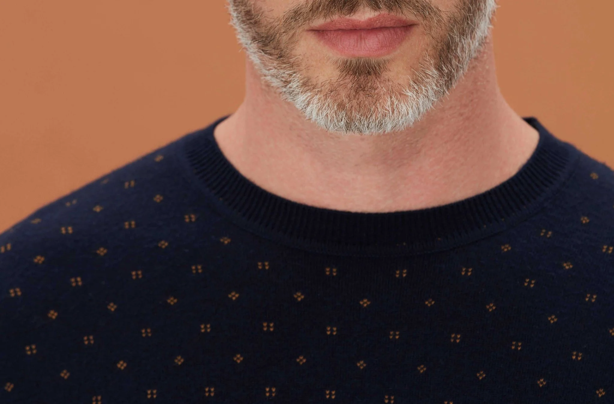 Pull col rond marine motif all over "Lise" - Image 3