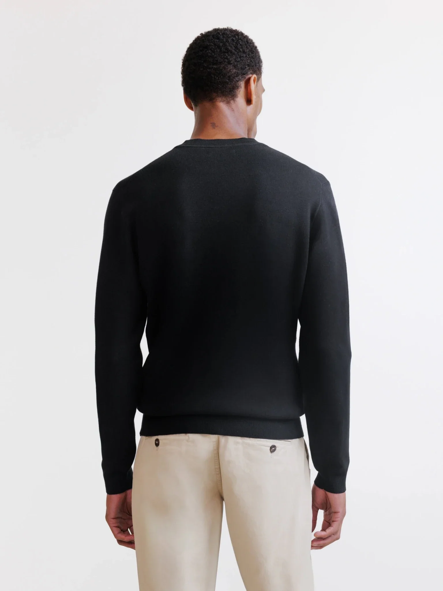 Pull col rond teddy noir - Image 4