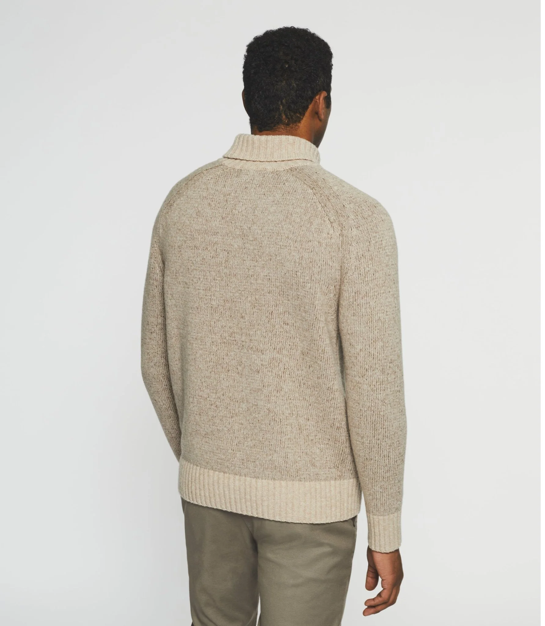 Pull col roulé en laine beige BELMO - Image 3