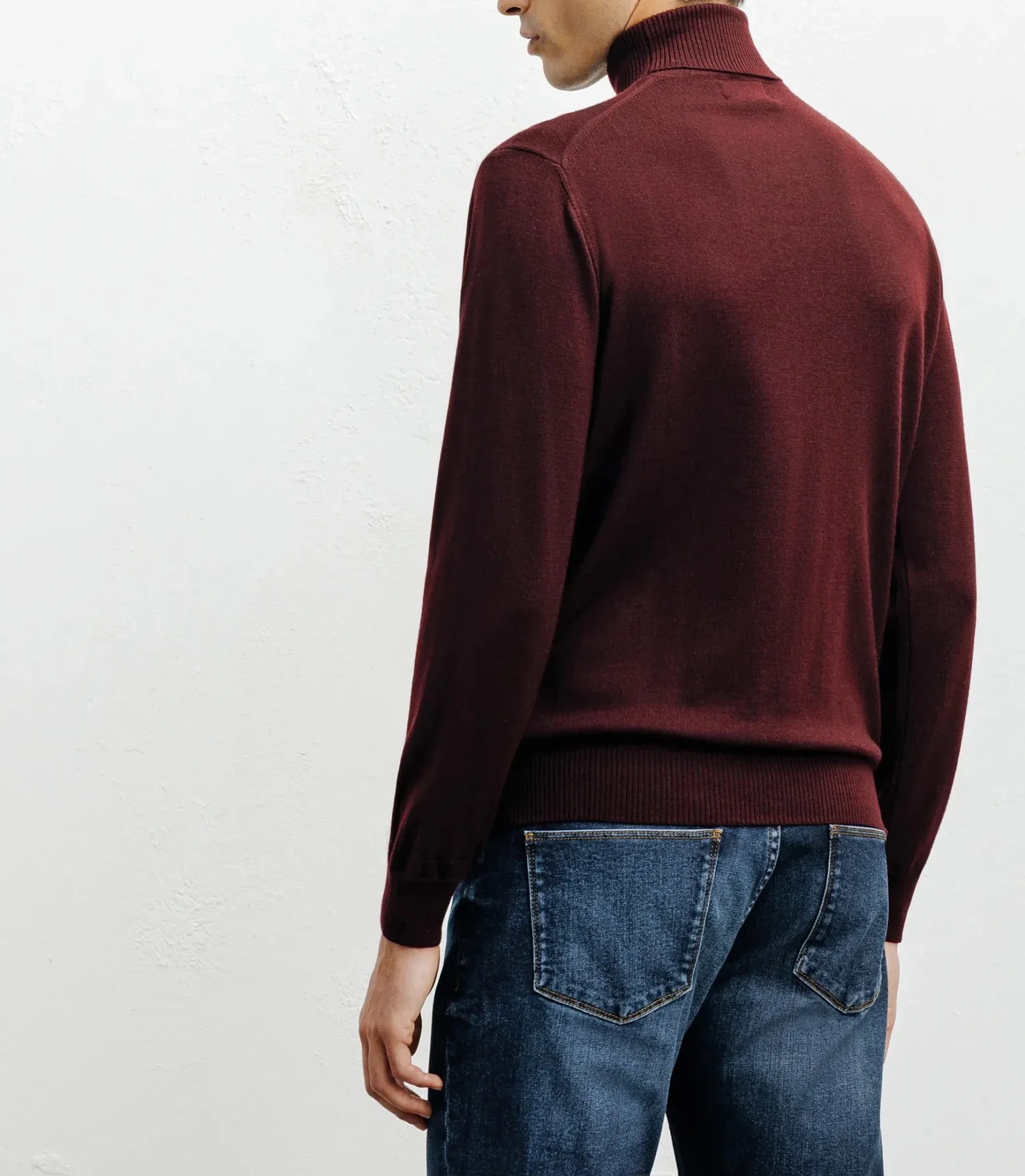 Pull col roulé bordeaux - Image 4