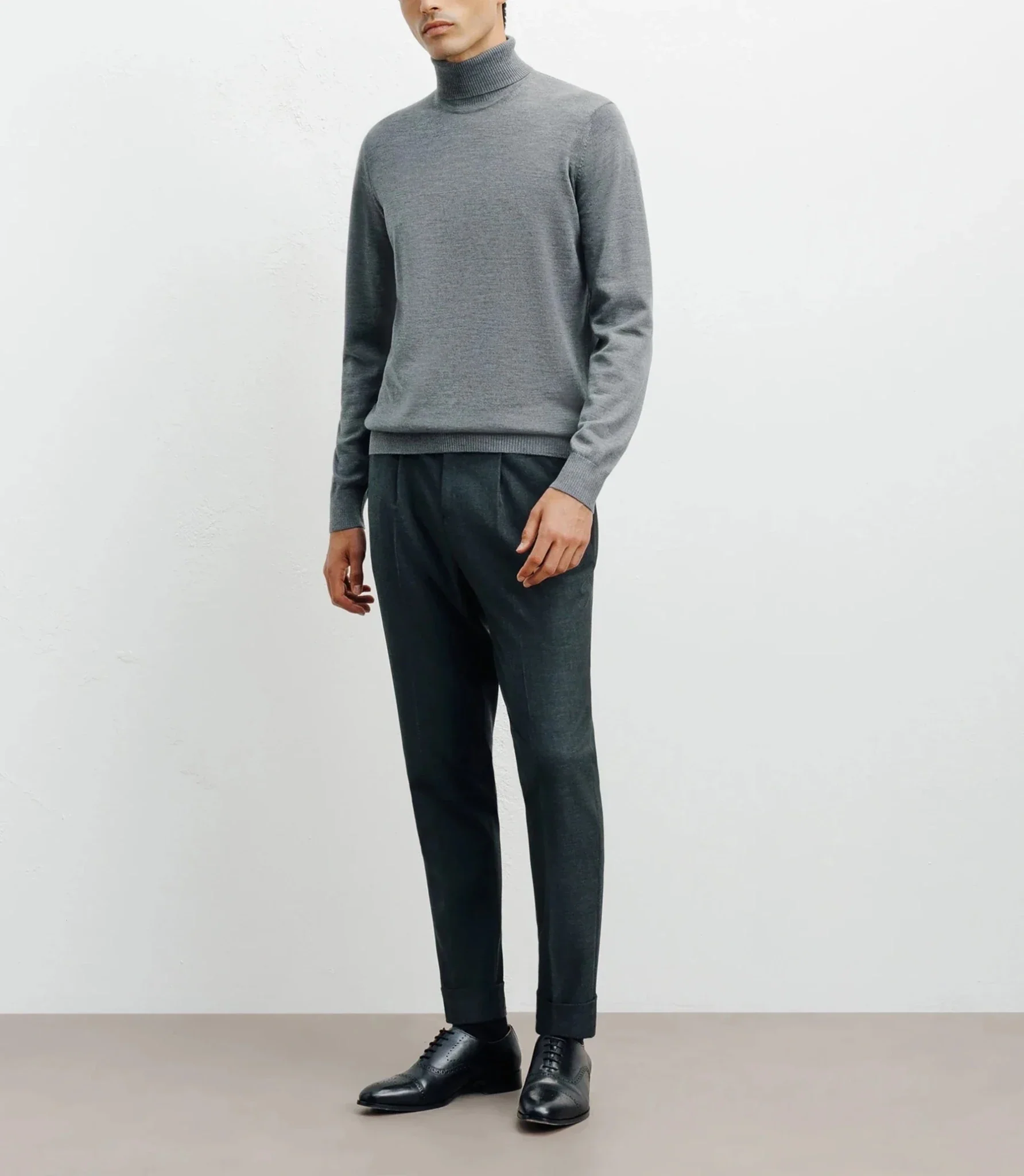 Pull col roulé gris - Image 3