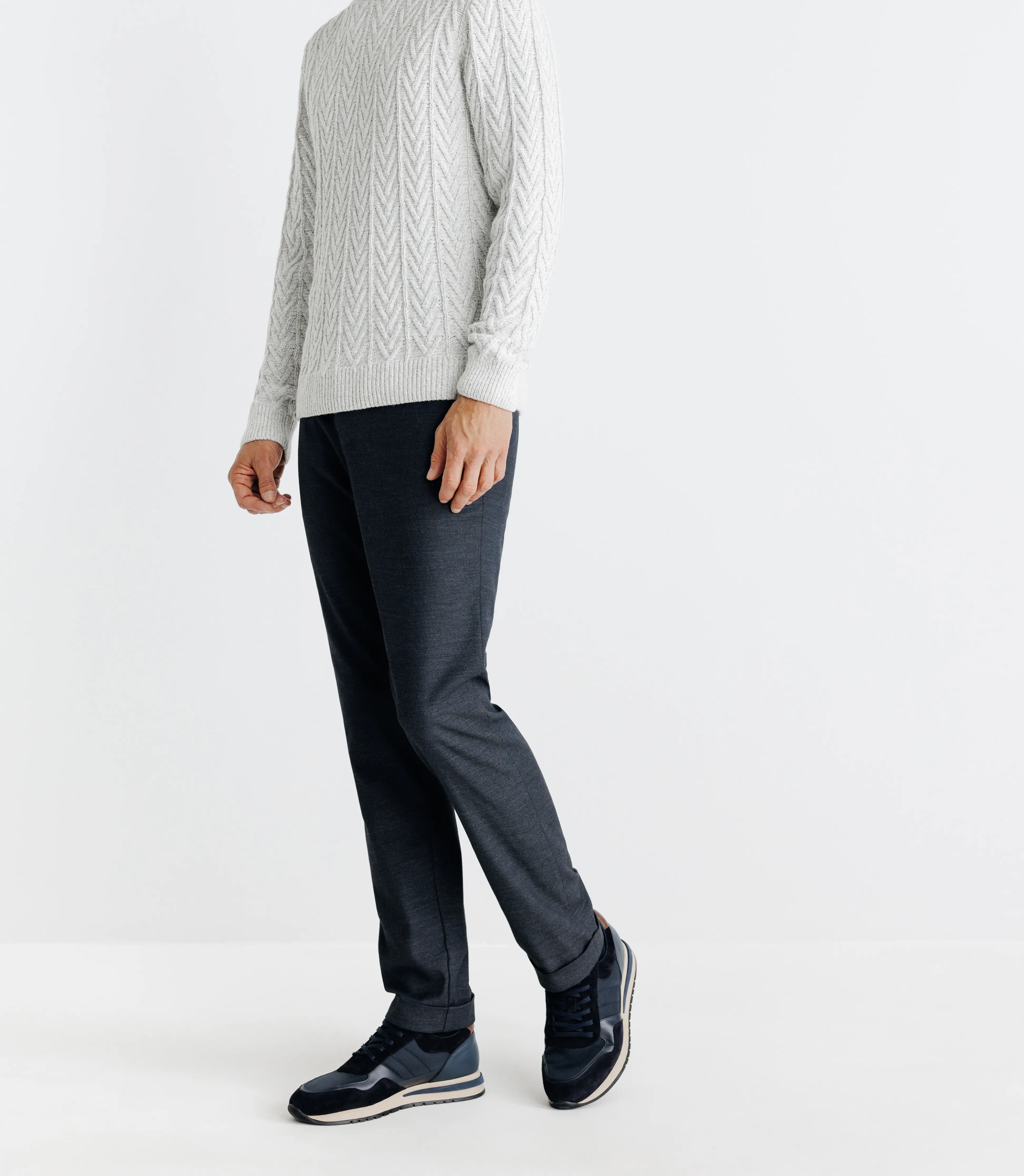 Pull col roulé torsadé gris - Image 4